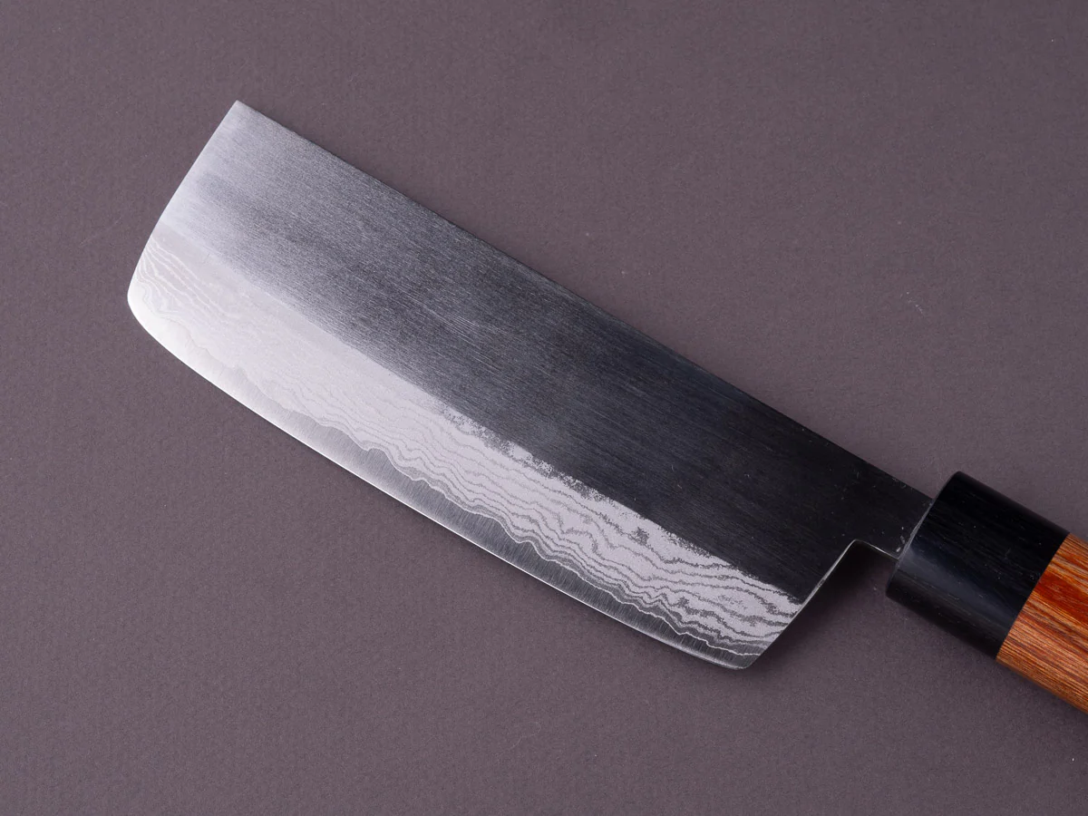 Hitohira - NM - V1 Damascus - 160mm Kanto Style Nakiri - Pakka Handle - Image 4