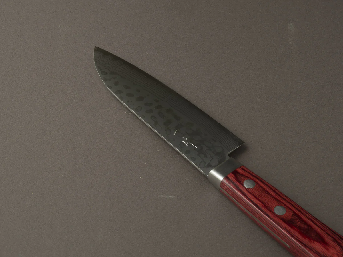 Hitohira - NM V10 - Damascus - 130mm Santoku - Pakka Handle - Image 2