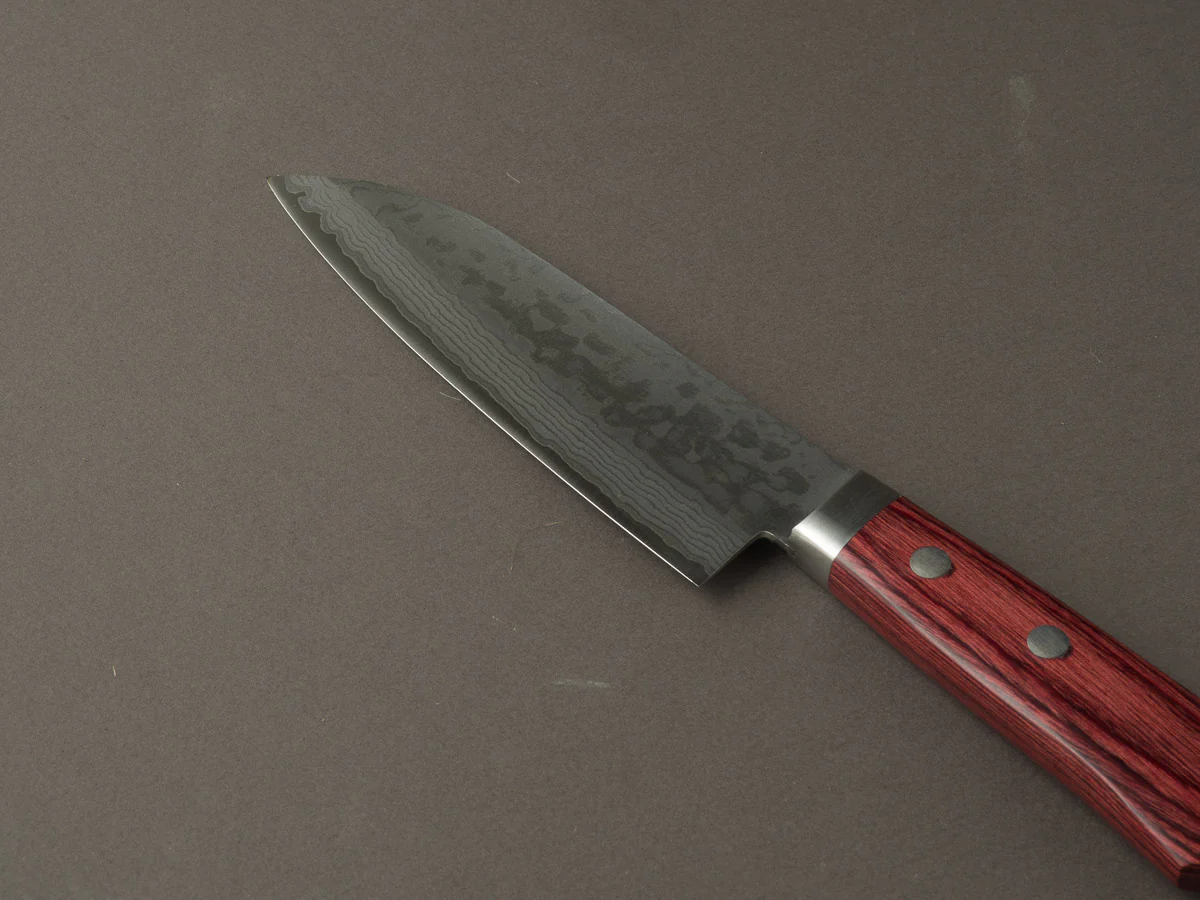 Hitohira - NM V10 - Damascus - 130mm Santoku - Pakka Handle - Image 3