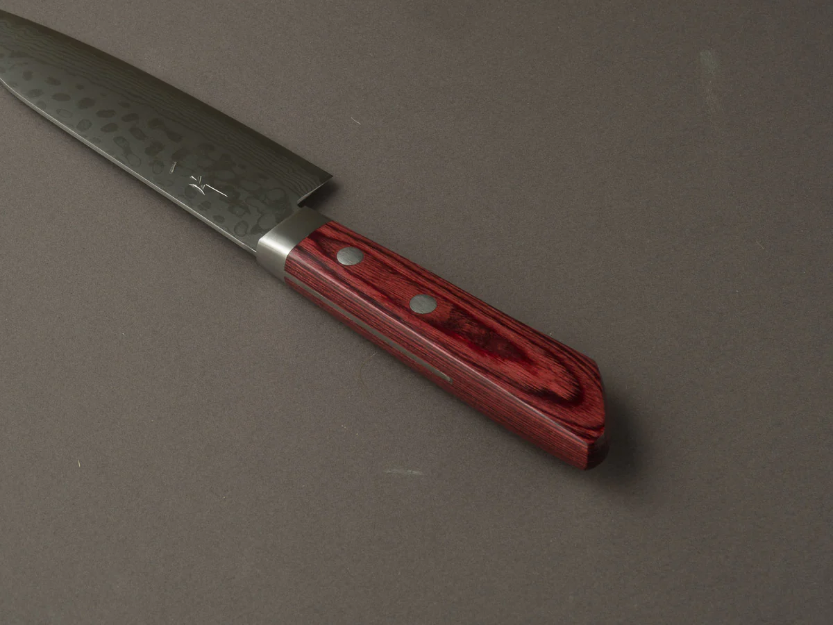 Hitohira - NM V10 - Damascus - 130mm Santoku - Pakka Handle - Image 4