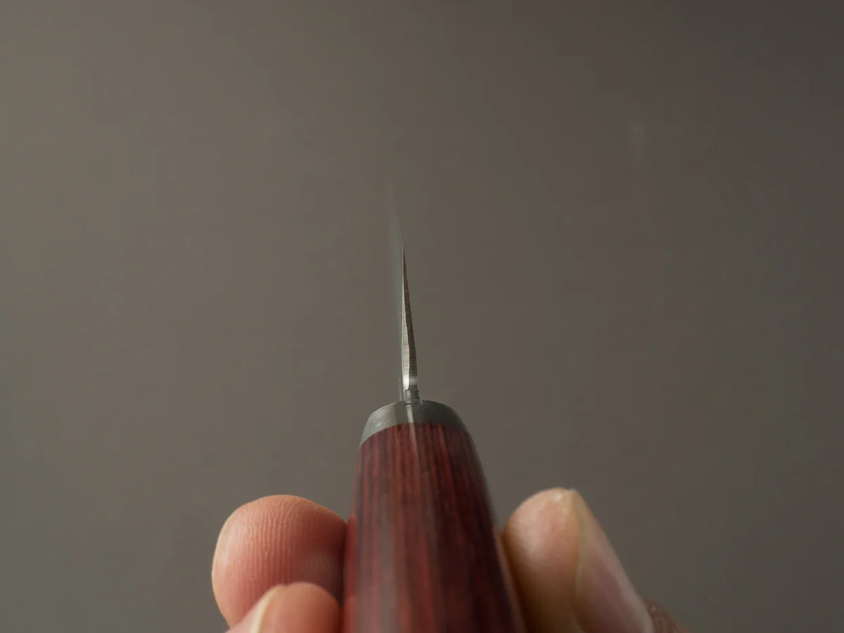 Hitohira - NM V10 - Damascus - 130mm Santoku - Pakka Handle - Image 8