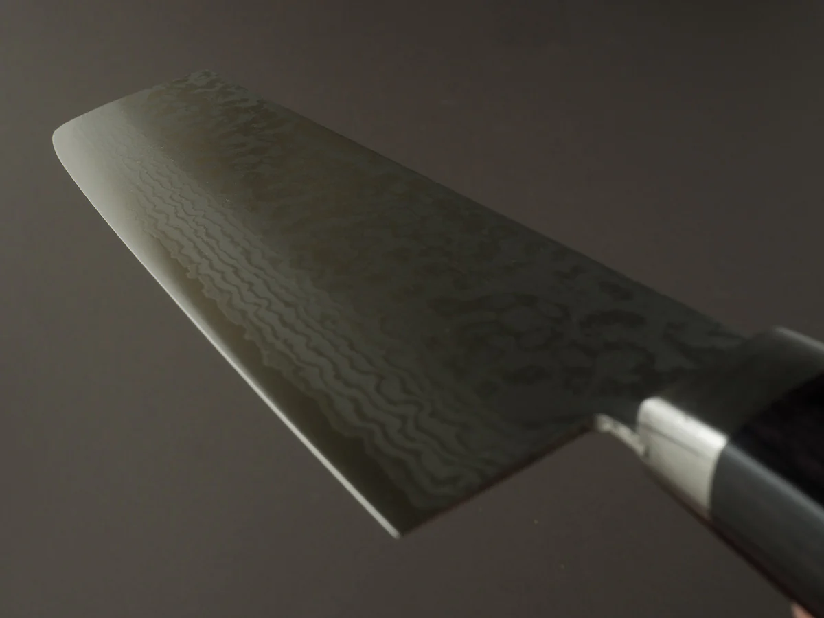 Hitohira - NM - V10 Damascus - 165mm Nakiri - Pakka Handle - Image 11