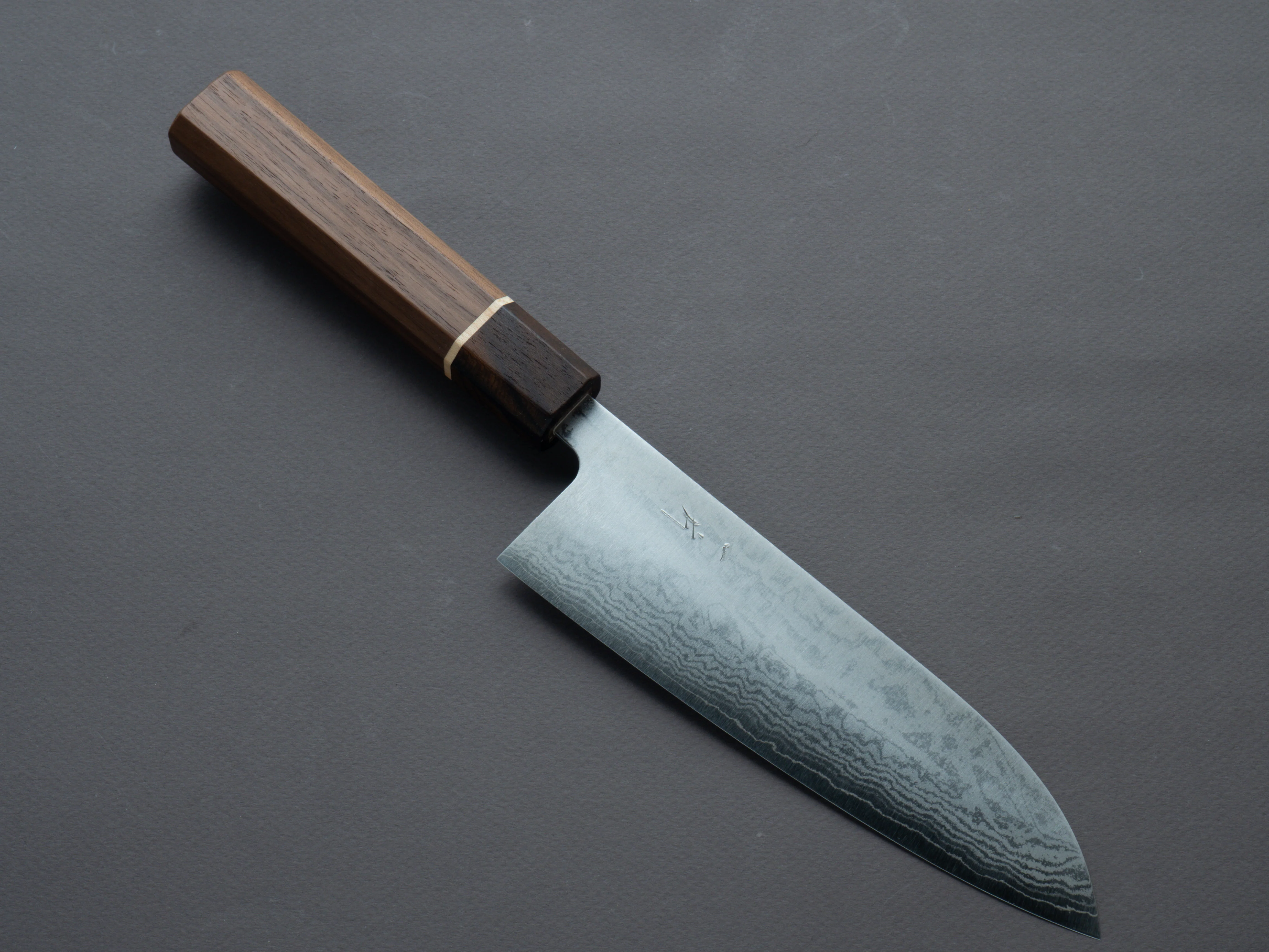 Hitohira - Setsu Forged - VG-10 - Damascus - 165mm Santoku - Walnut Handle (Ziricote Ferrule)