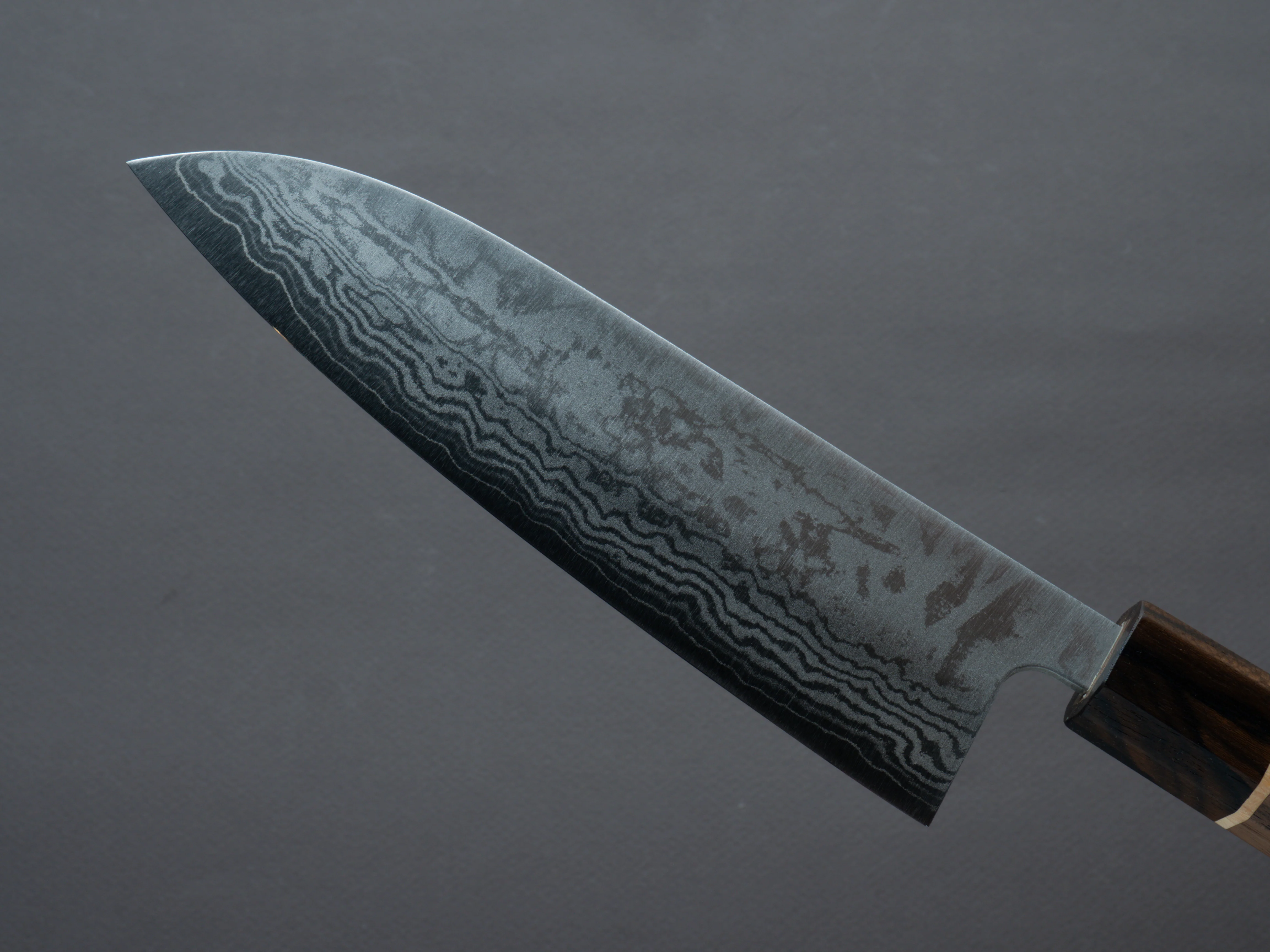 Hitohira - Setsu Forged - VG-10 - Damascus - 165mm Santoku - Walnut Handle (Ziricote Ferrule) - Image 3