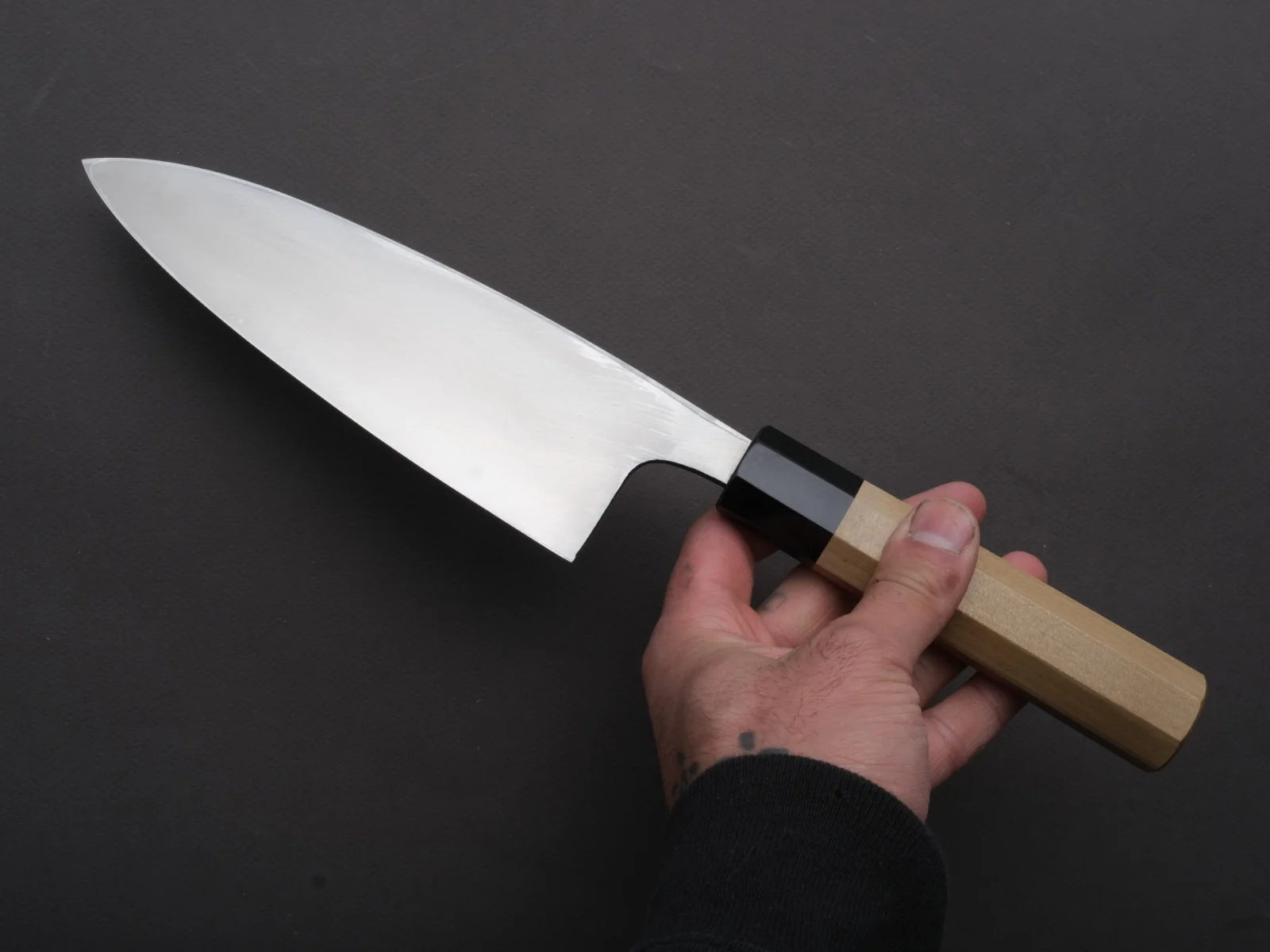 Hitohira - Silver #3 - Deba - 180mm - Magnolia Wood Handle - Image 4