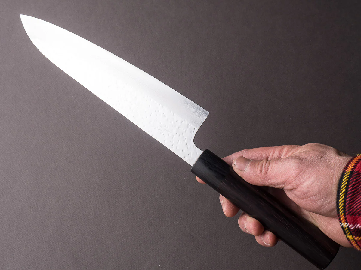 Hitohira - STK VG7 - Tsuchime Damascus - 210mm Gyuto - Wood Handle - Image 6