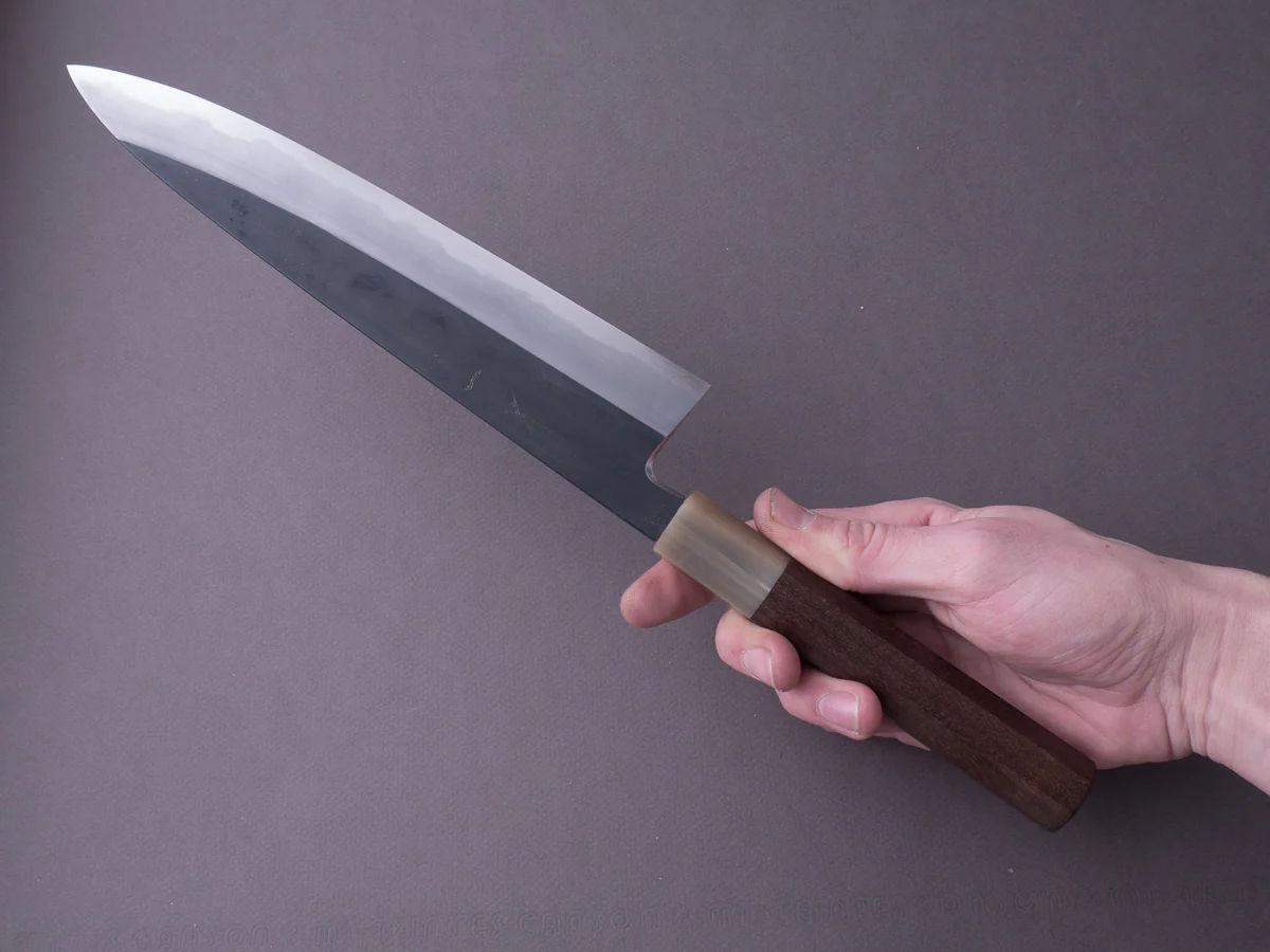 Hitohira - Tanaka x Kyuzo - Blue #1 Kurouchi - 240mm Gyuto - Rosewood Handle - Saya - Image 8