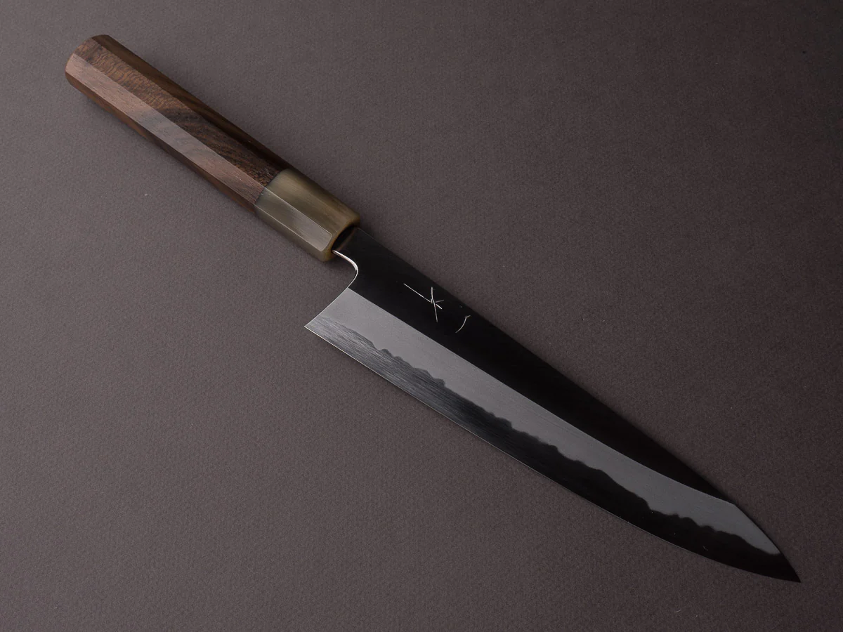 Hitohira - Tanaka x Kyuzo - Blue #1 Migaki - 210mm Gyuto - Ziricote Handle