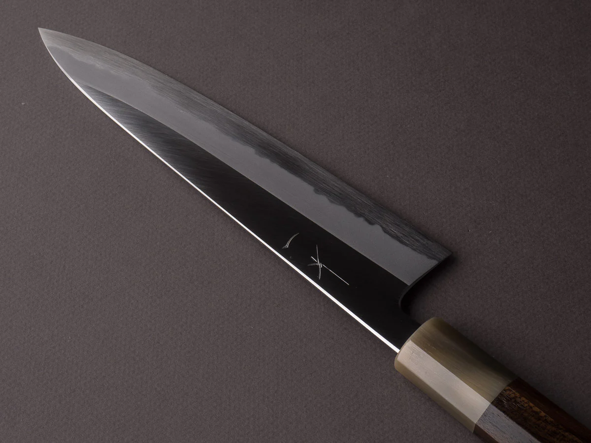Hitohira - Tanaka x Kyuzo - Blue #1 Migaki - 210mm Gyuto - Ziricote Handle - Image 2