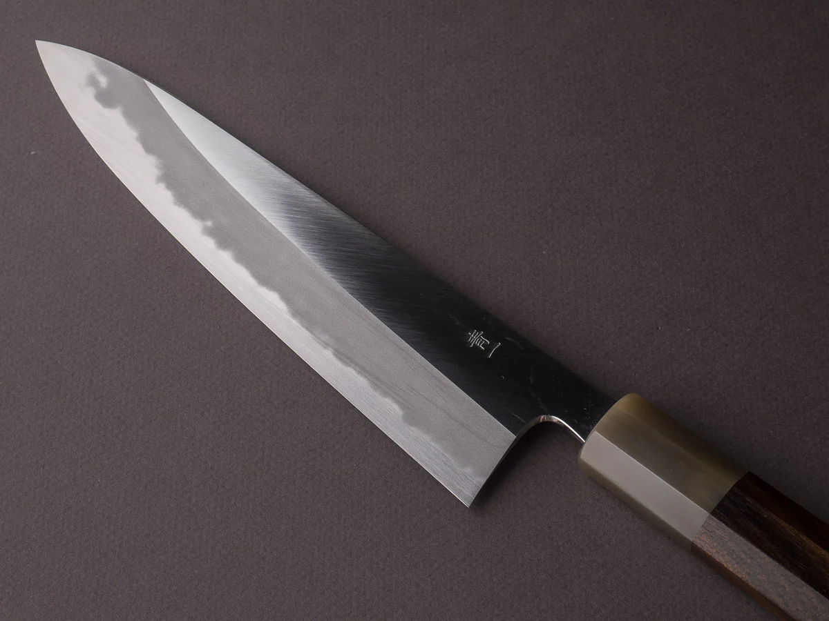 Hitohira - Tanaka x Kyuzo - Blue #1 Migaki - 210mm Gyuto - Ziricote Handle - Image 3