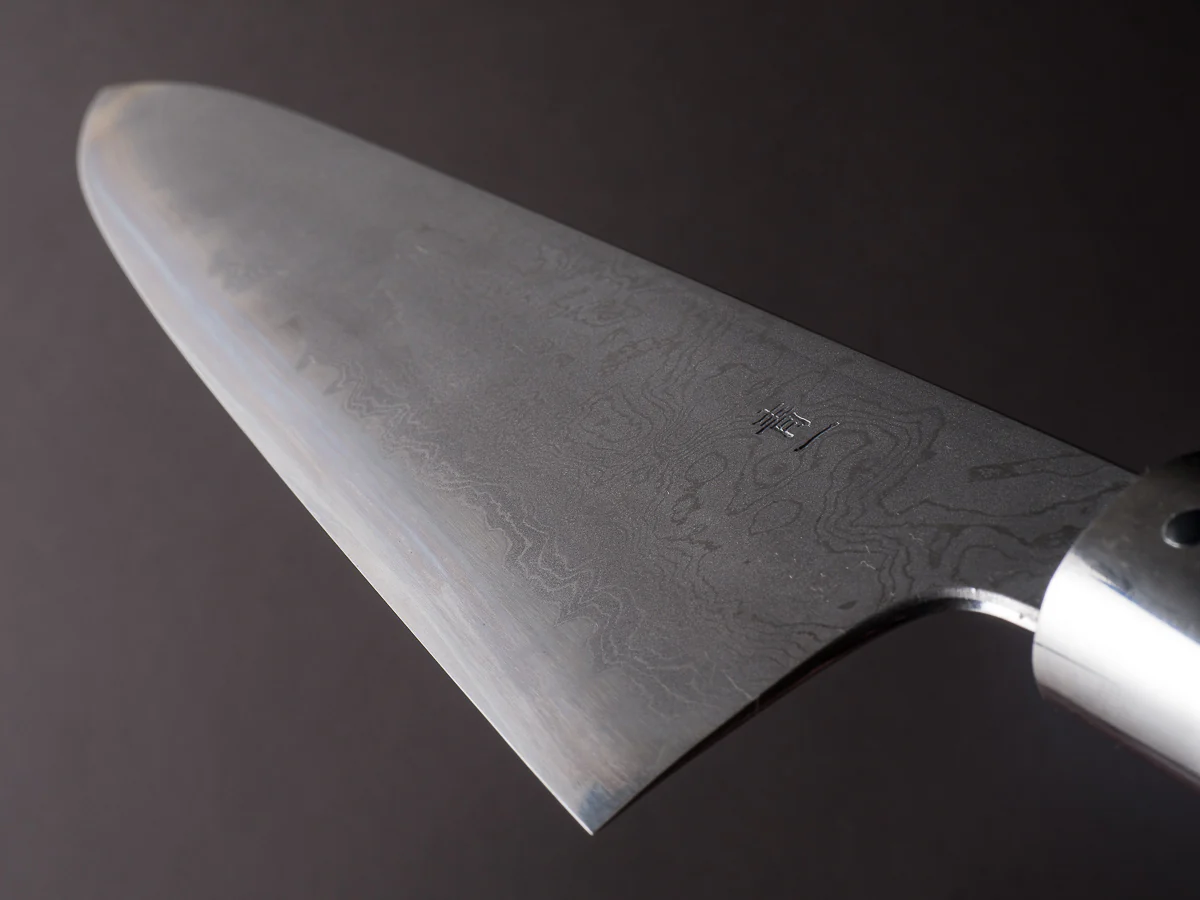 Hitohira - Tanaka x Kyuzo - Blue #1 Damascus - 270mm Gyuto - Rosewood Kanaguchi Oval Handle - Image 11