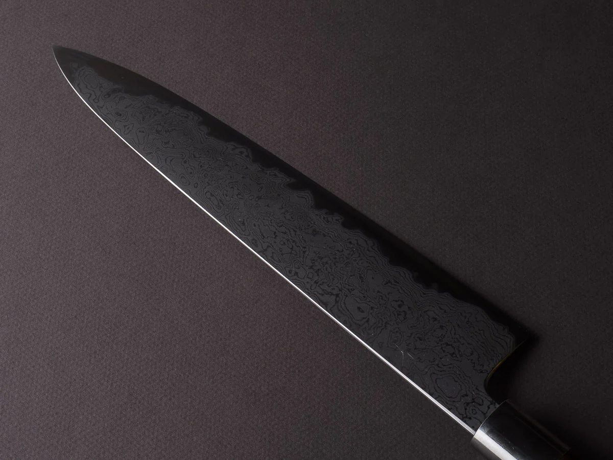 Hitohira - Tanaka x Kyuzo - Blue #1 Damascus - 270mm Gyuto - Rosewood Kanaguchi Oval Handle - Image 2