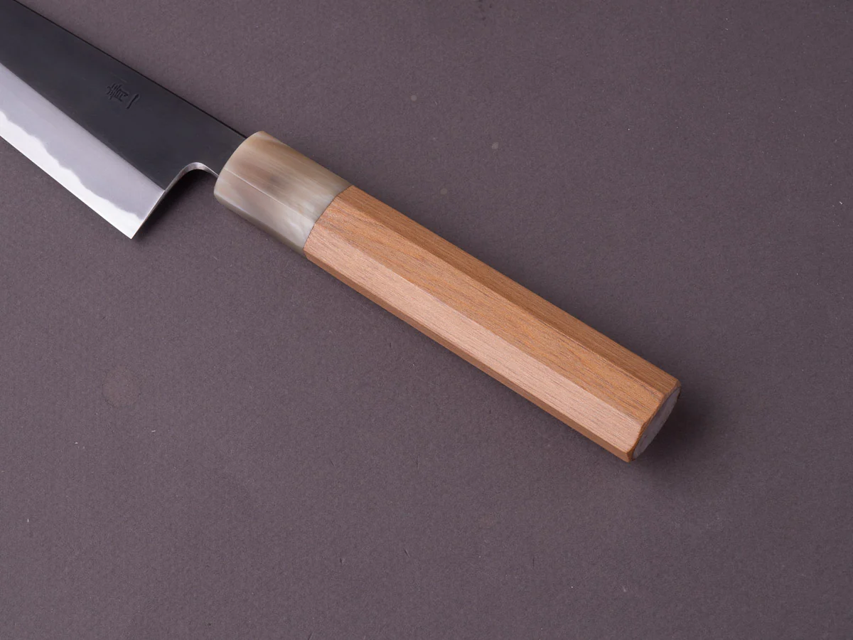Hitohira - Tanaka x Kyuzo - Blue #1 - Kurouchi - Petty - 165mm - Yakusugi Cedar Handle - Image 6