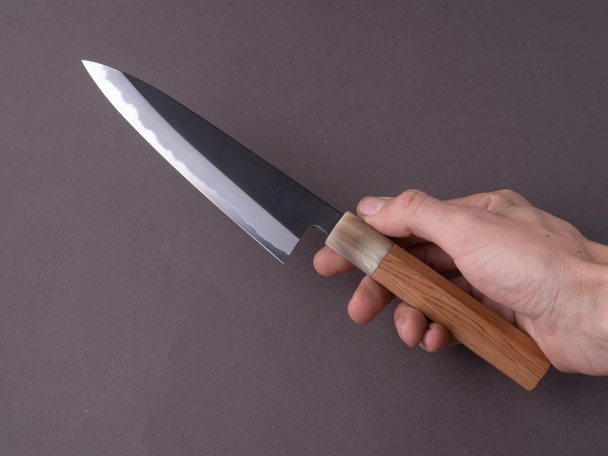 Hitohira - Tanaka x Kyuzo - Blue #1 - Kurouchi - Petty - 165mm - Yakusugi Cedar Handle - Image 7