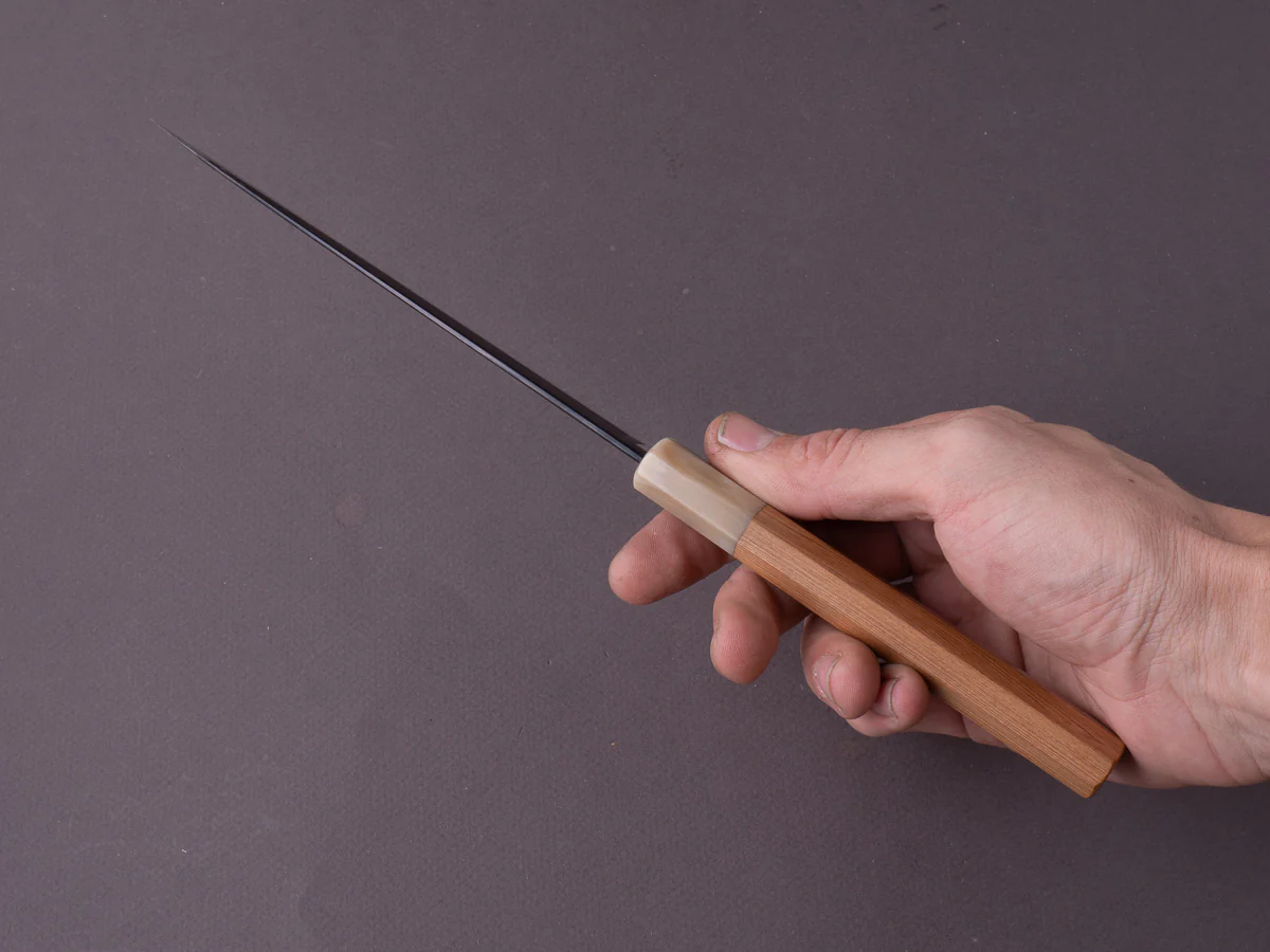 Hitohira - Tanaka x Kyuzo - Blue #1 - Kurouchi - Petty - 165mm - Yakusugi Cedar Handle - Image 9