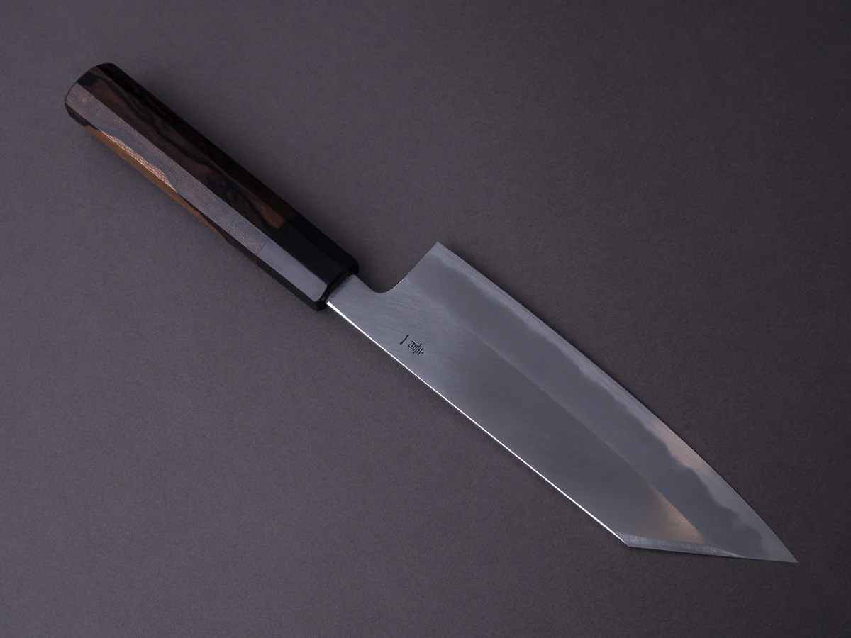 Hitohira - Tanaka x Kyuzo - Blue #1 - Migaki - Bunka - 180mm - Ziricote Handle - Image 2