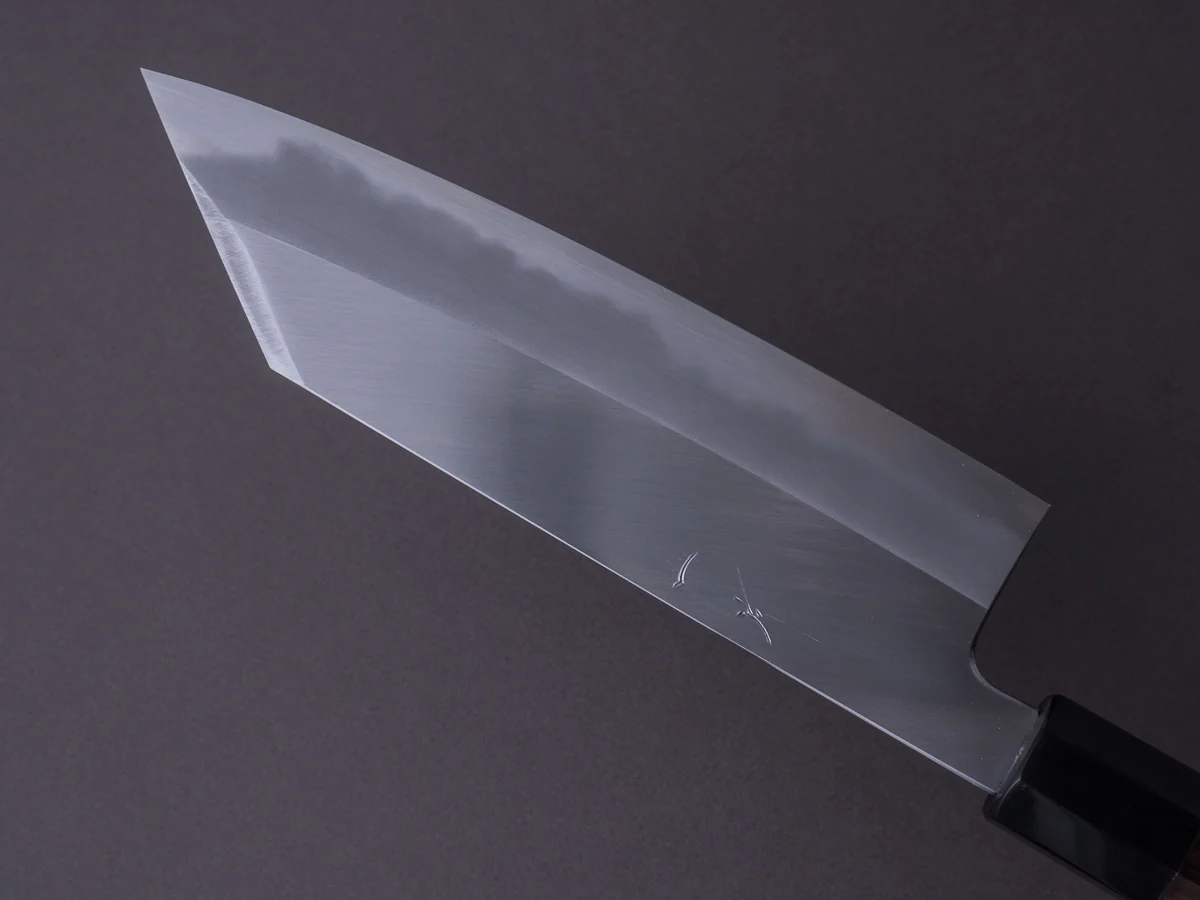 Hitohira - Tanaka x Kyuzo - Blue #1 - Migaki - Bunka - 180mm - Ziricote Handle - Image 3