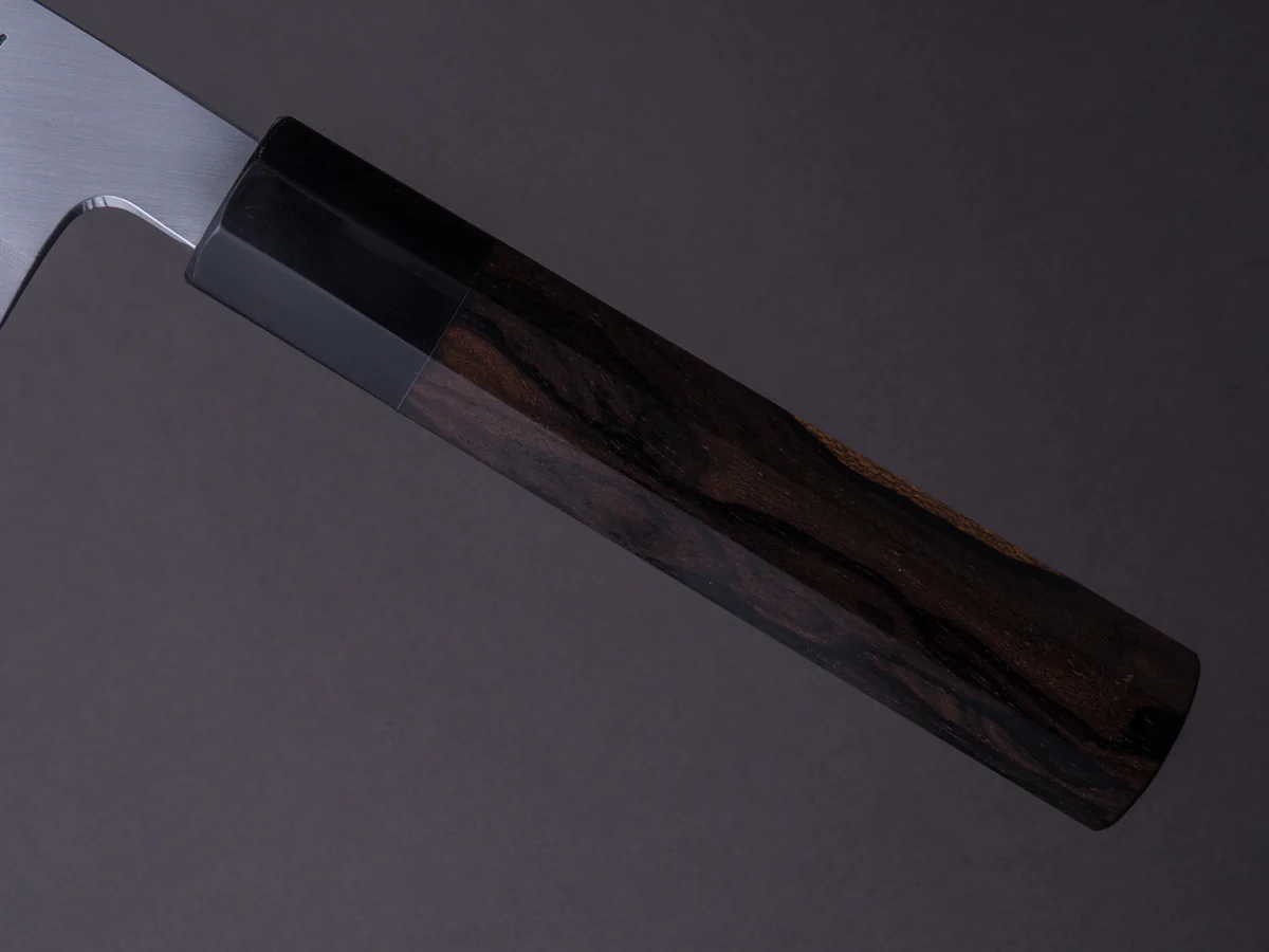 Hitohira - Tanaka x Kyuzo - Blue #1 - Migaki - Bunka - 180mm - Ziricote Handle - Image 5