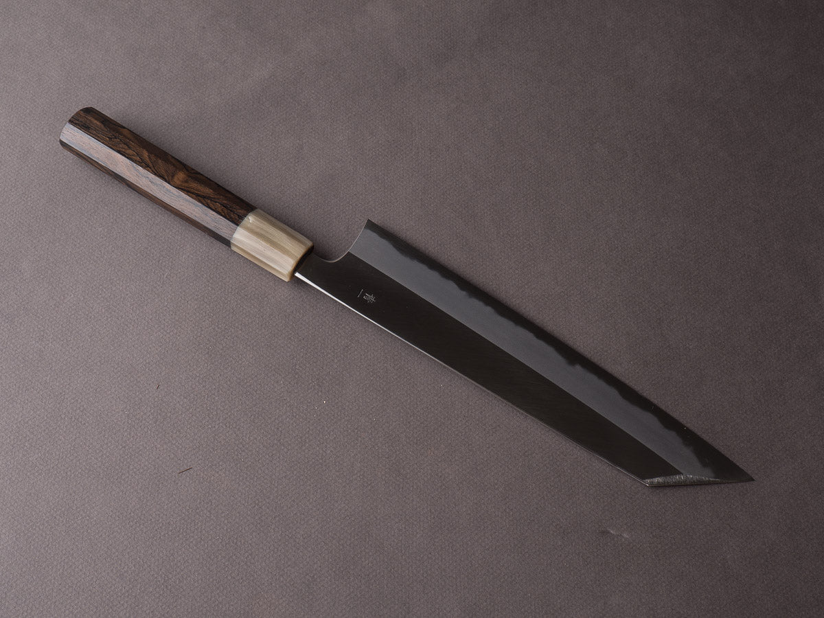 Hitohira - Tanaka x Kyuzo - Blue #1 Migaki - 240mm Kiritsuke Gyuto - Ziricote Handle - Image 2