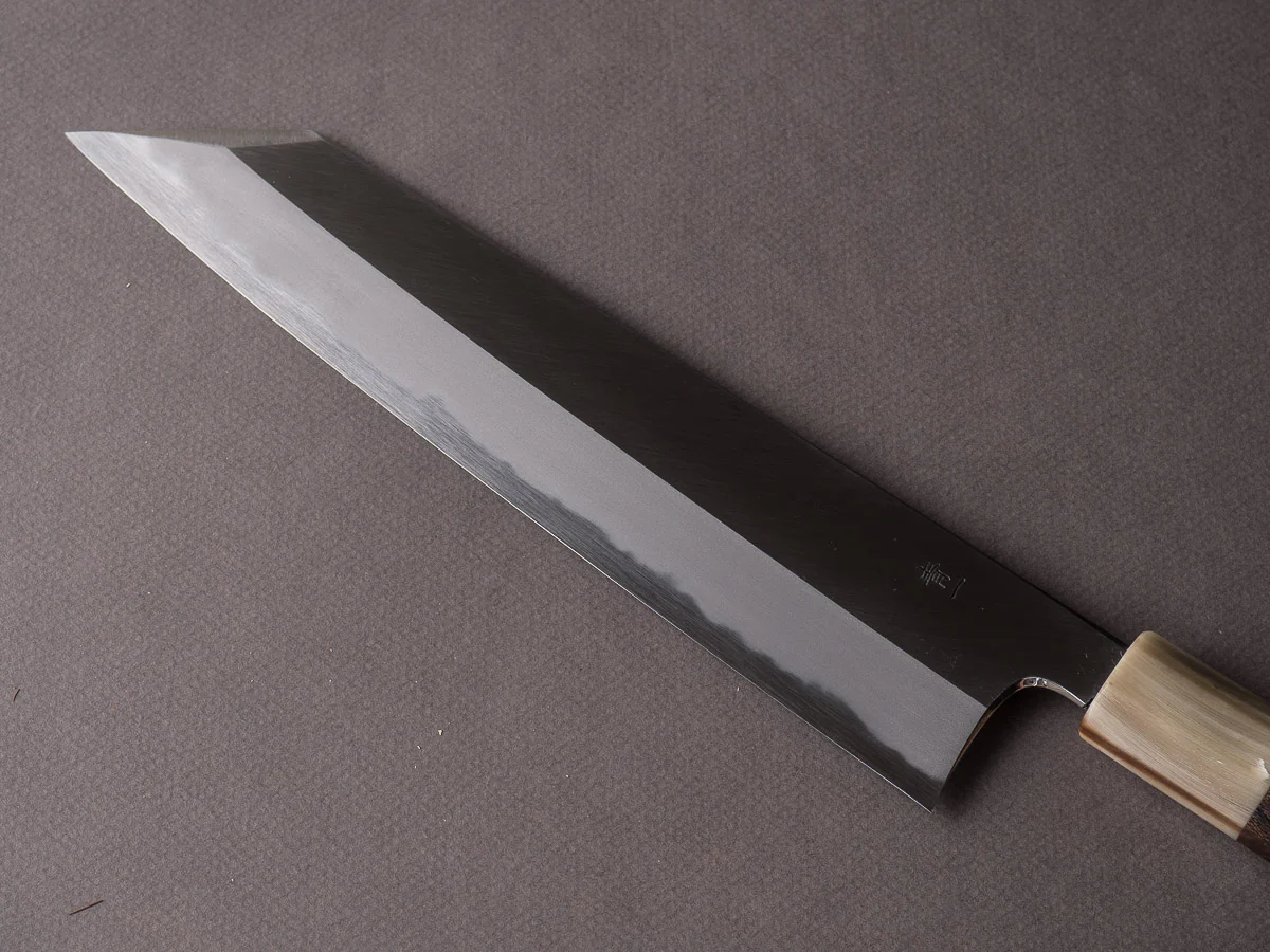 Hitohira - Tanaka x Kyuzo - Blue #1 Migaki - 240mm Kiritsuke Gyuto - Ziricote Handle - Image 5