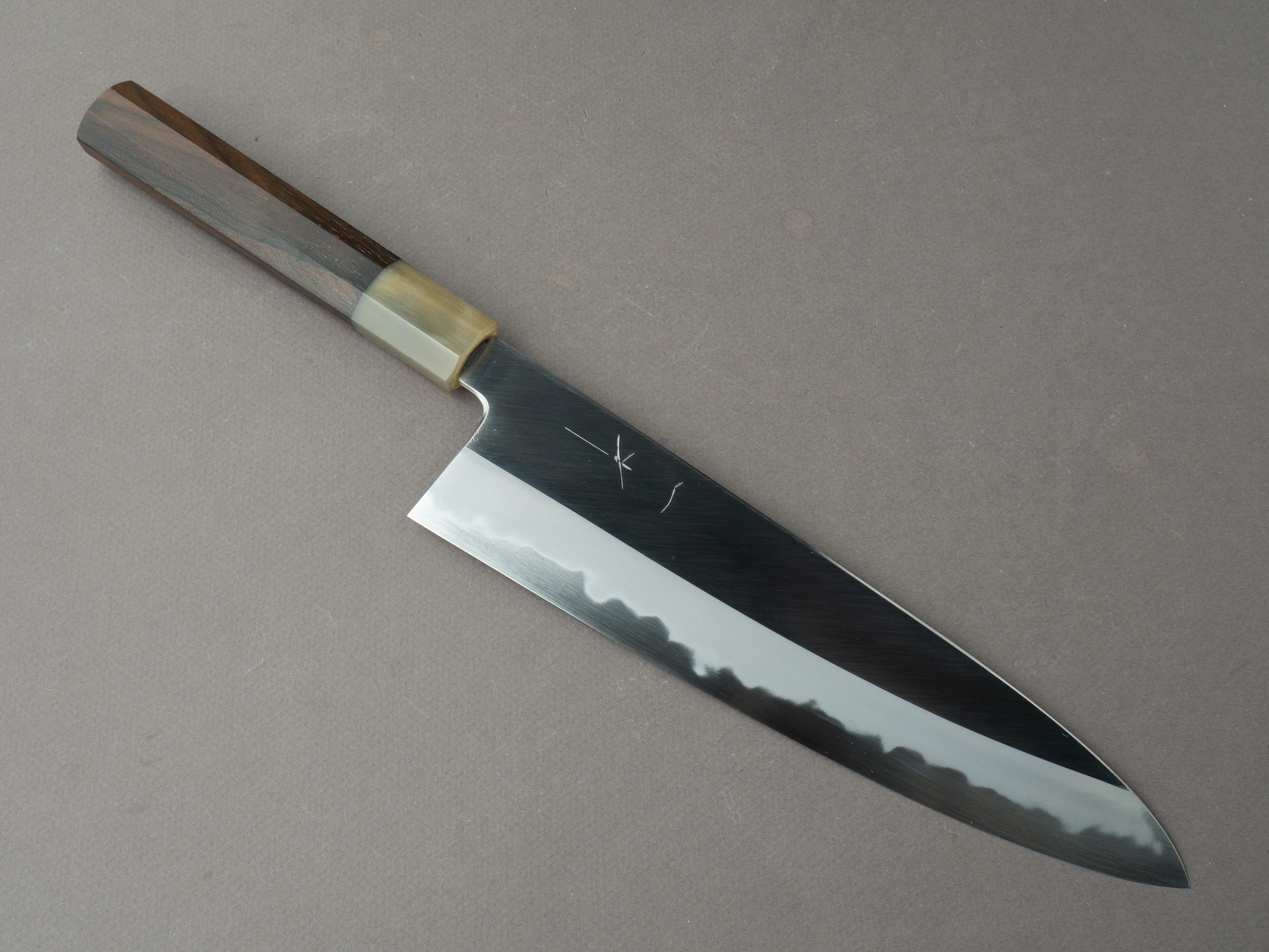 Hitohira - Tanaka x Kyuzo - Blue #1 - Migaki - Gyuto 240mm - Ziricote Handle - Extra Height