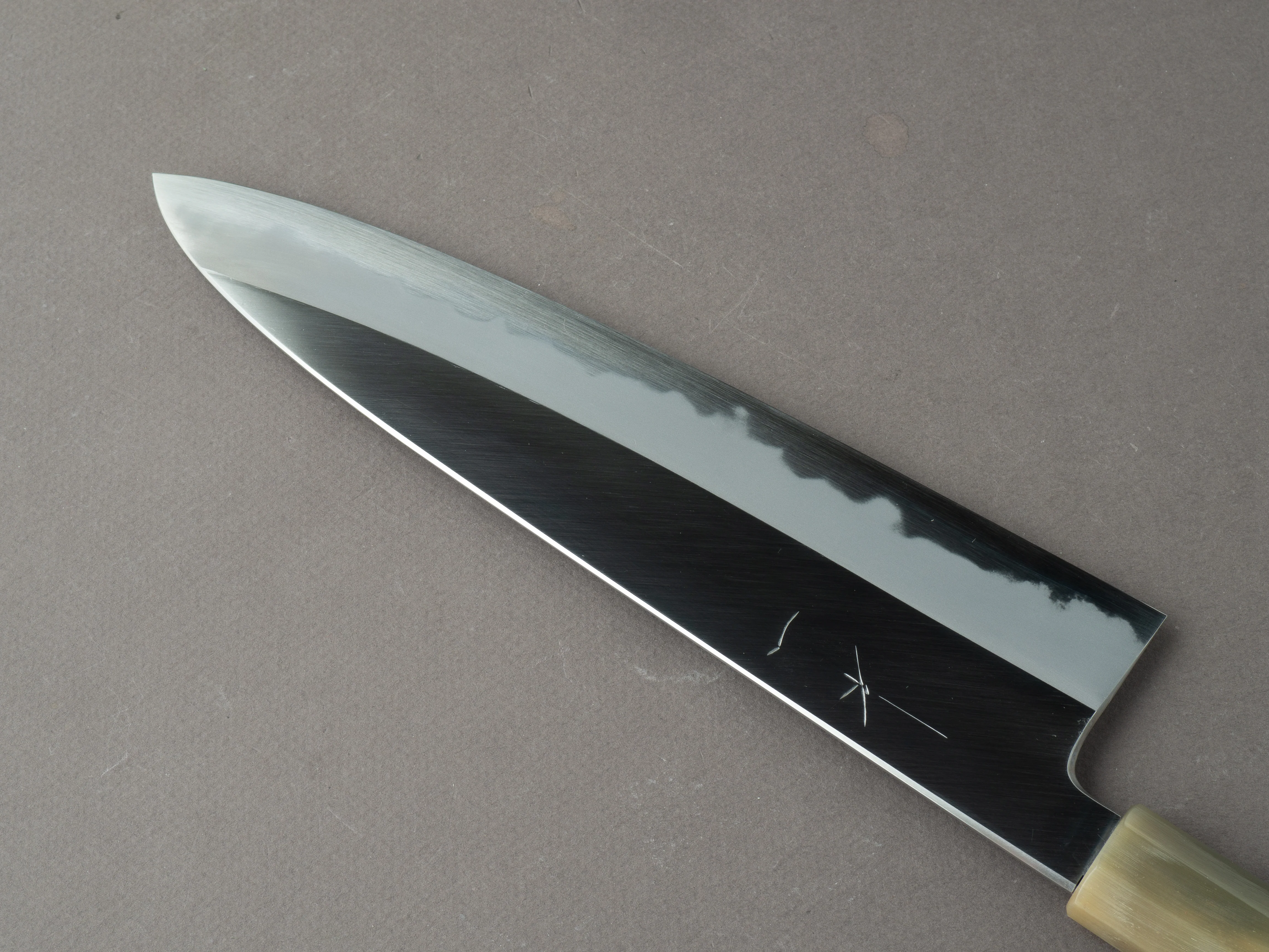 Hitohira - Tanaka x Kyuzo - Blue #1 - Migaki - Gyuto 240mm - Ziricote Handle - Extra Height - Image 4