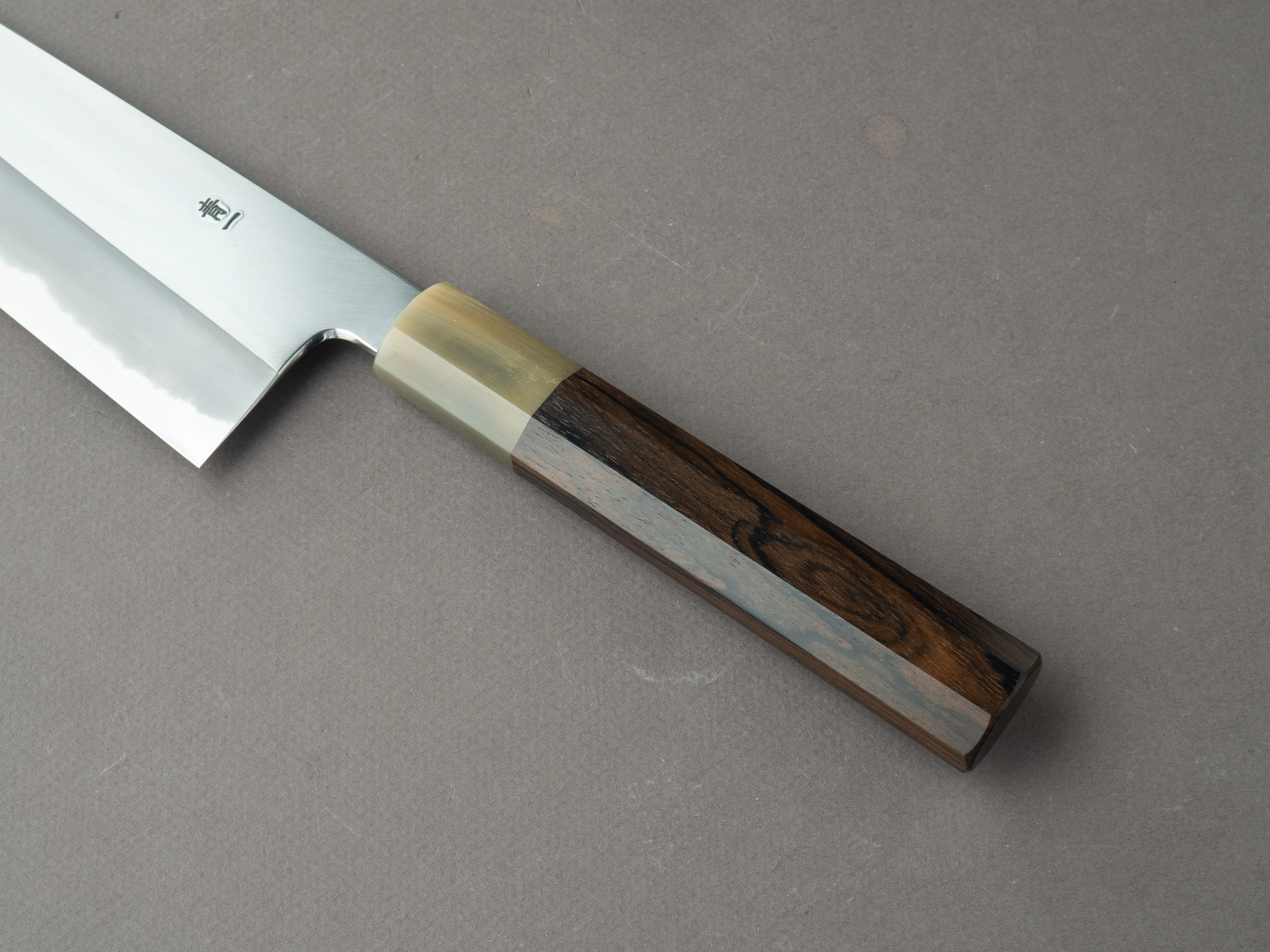 Hitohira - Tanaka x Kyuzo - Blue #1 - Migaki - Gyuto 240mm - Ziricote Handle - Extra Height - Image 5