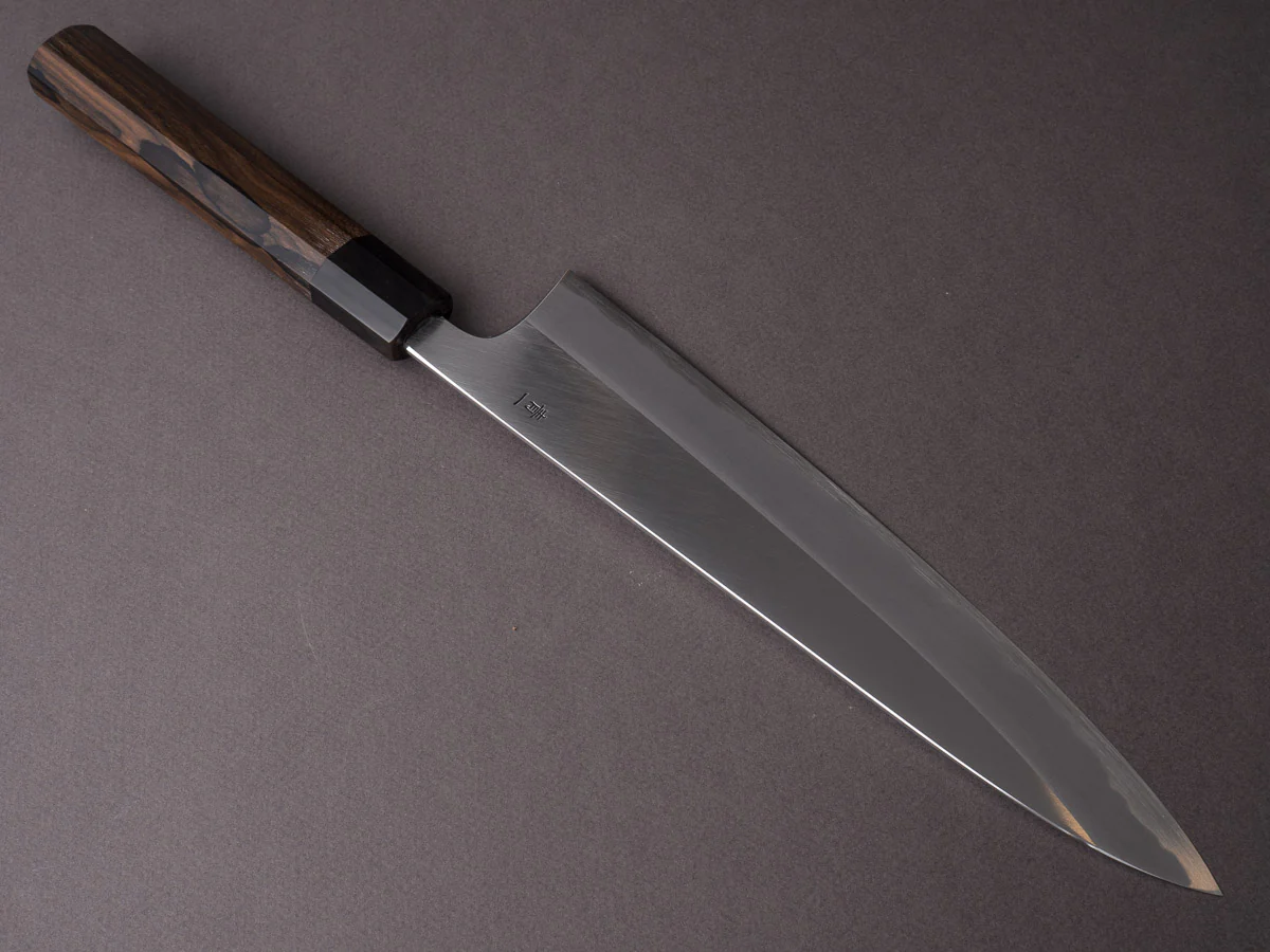 Hitohira - Tanaka x Kyuzo - Blue #1 Migaki - Gyuto 240mm - Ziricote Handle - Image 2