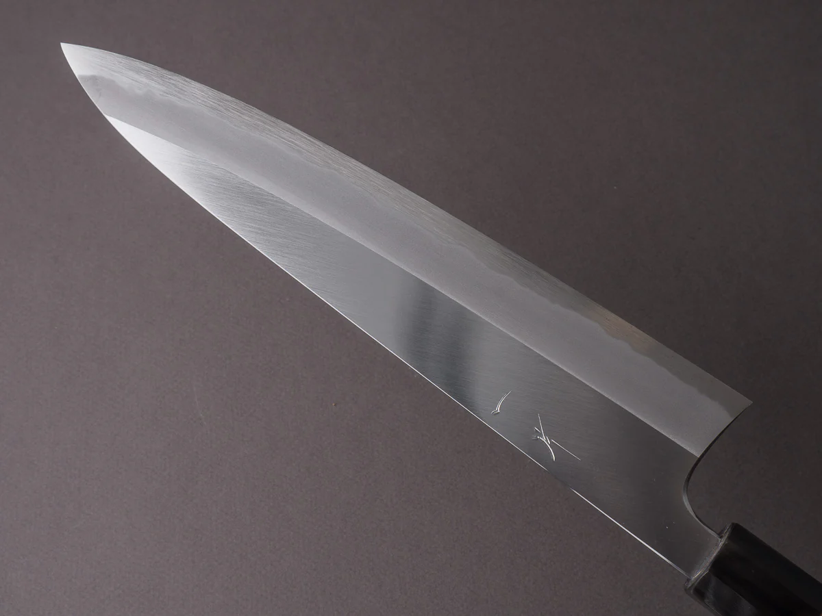 Hitohira - Tanaka x Kyuzo - Blue #1 Migaki - Gyuto 240mm - Ziricote Handle - Image 3