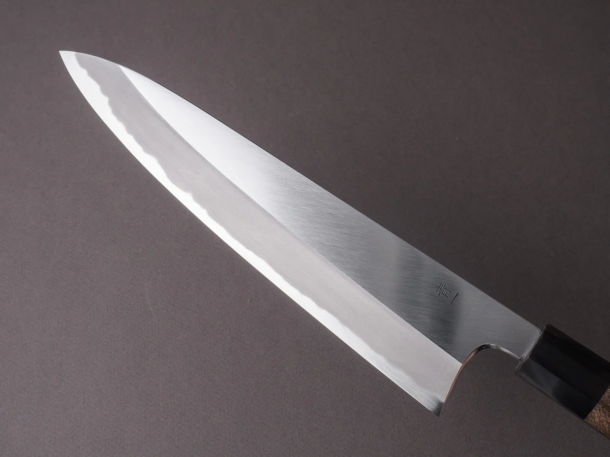 Hitohira - Tanaka x Kyuzo - Blue #1 Migaki - Gyuto 240mm - Ziricote Handle - Image 4