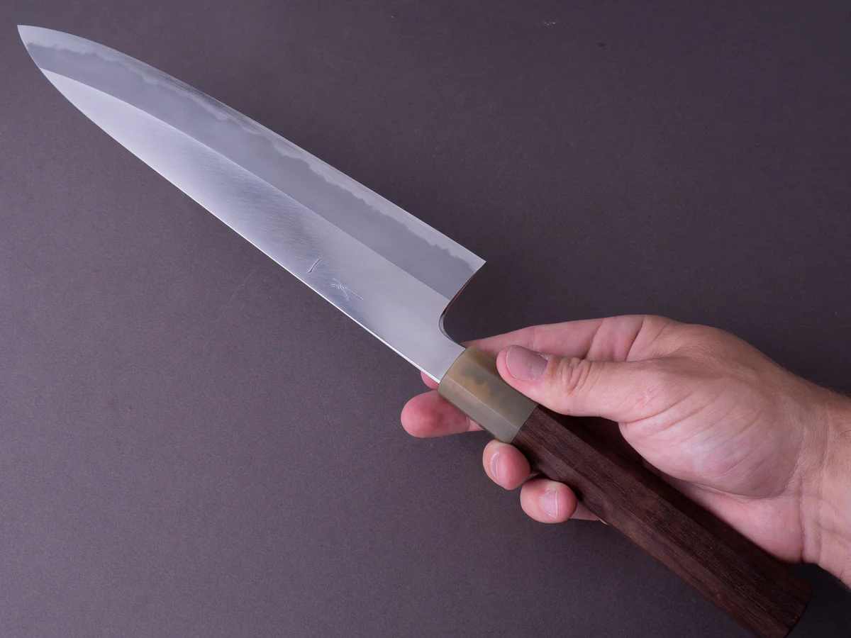 Hitohira - Tanaka x Kyuzo - Blue #1 Migaki - Gyuto 270mm - Rosewood Handle - Image 11