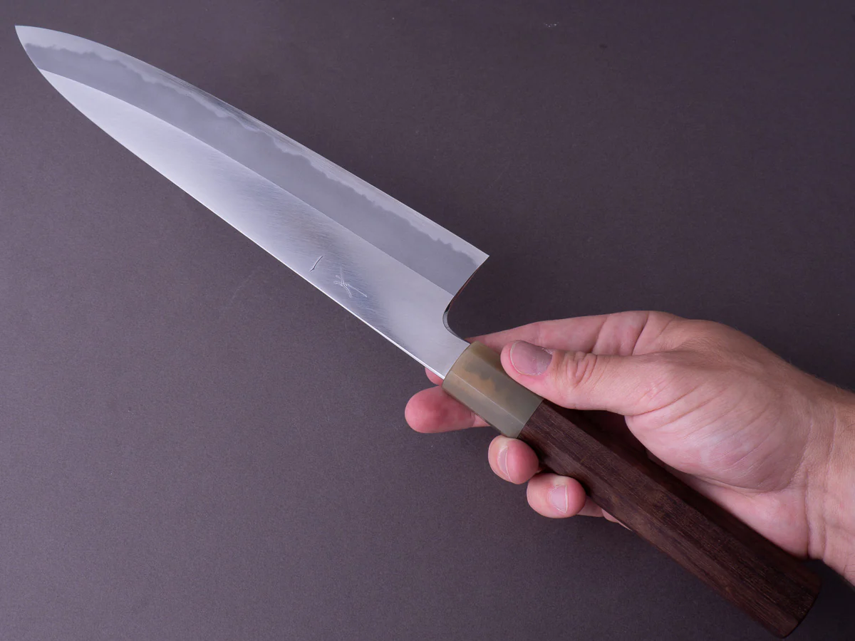 Hitohira - Tanaka x Kyuzo - Blue #1 Migaki - Gyuto 270mm - Rosewood Handle - Image 12