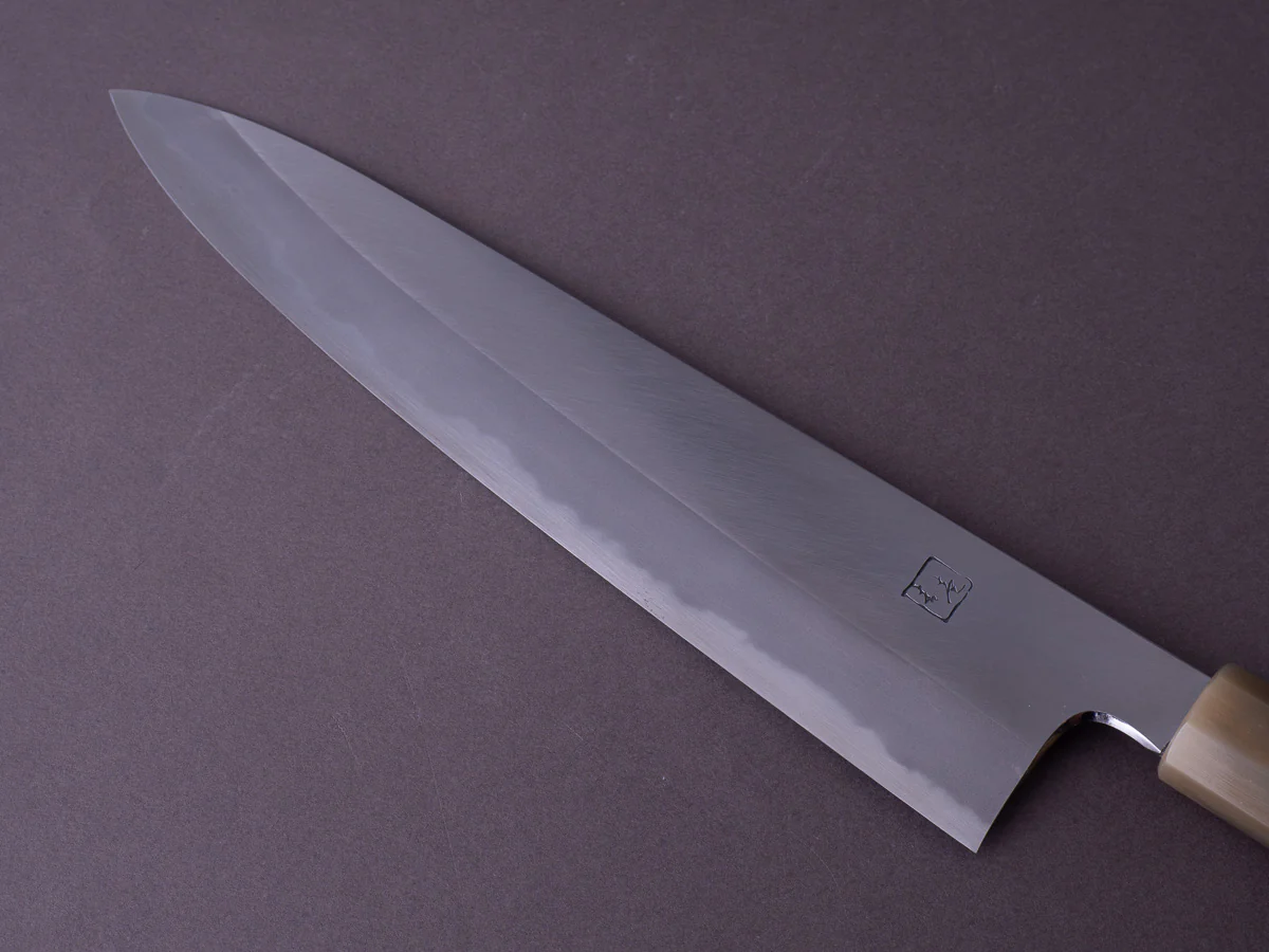 Hitohira - Tanaka x Kyuzo - Blue #1 Migaki - Gyuto 270mm - Rosewood Handle - Image 7