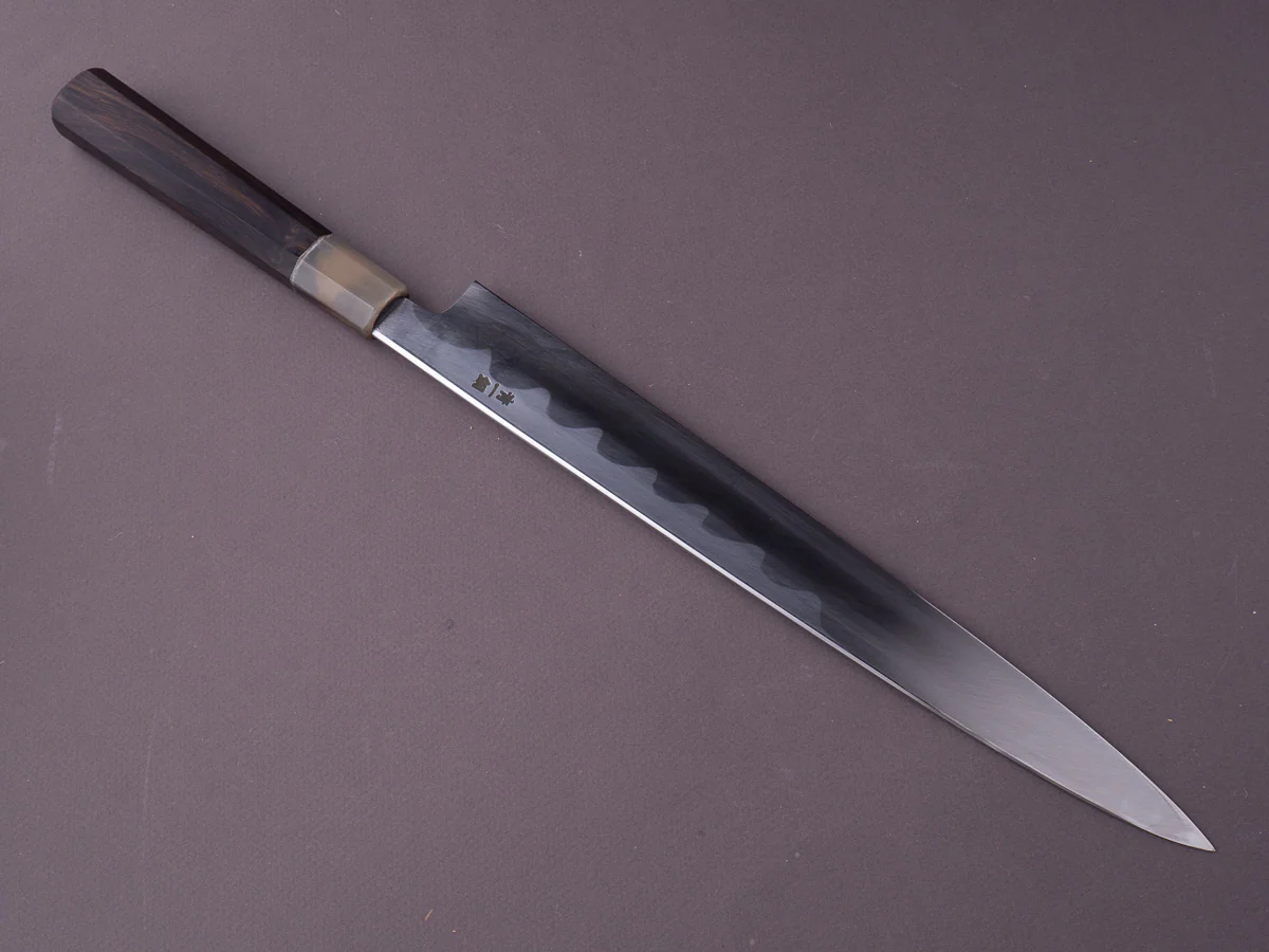Hitohira - Tanaka x Mosuke - Blue #1 - 300mm Yanagiba - Ebony Handle - Saya - Image 2