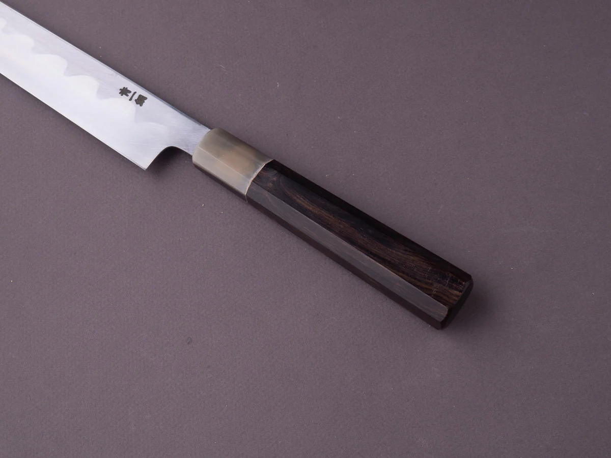 Hitohira - Tanaka x Mosuke - Blue #1 - 300mm Yanagiba - Ebony Handle - Saya - Image 6