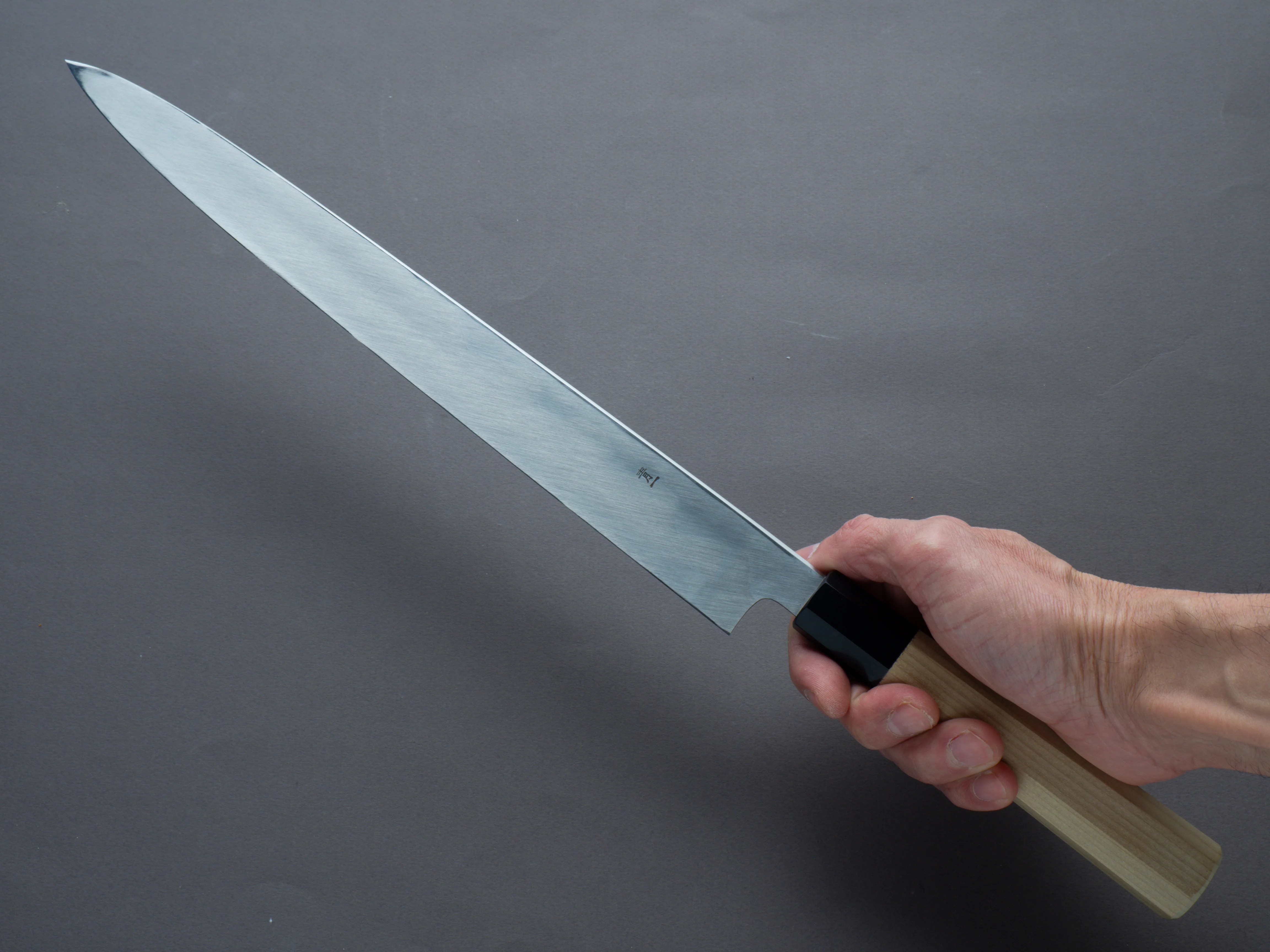 Hitohira - Tanaka x Mosuke - Blue #1 - 330mm Yanagiba - Magnolia Handle - Saya - Image 6