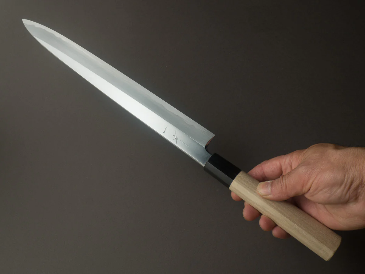 Hitohira - Tanaka x Mosuke - White #2 - 300mm Yanagiba - Ho Wood Handle - Image 6