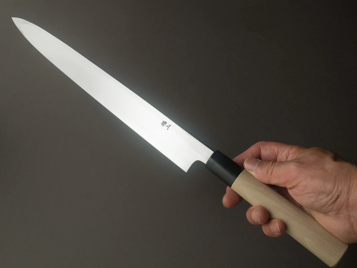 Hitohira - Tanaka x Mosuke - White #2 - 300mm Yanagiba - Ho Wood Handle - Image 7