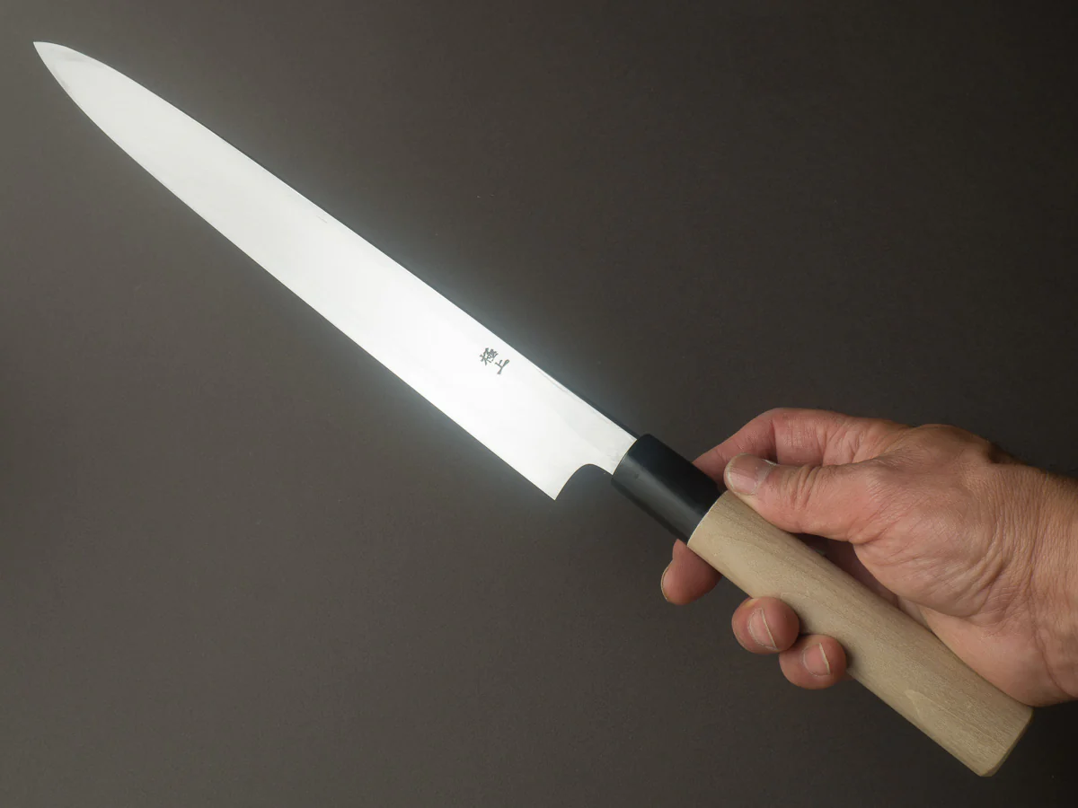 Hitohira - Tanaka x Mosuke - White #2 - 300mm Yanagiba - Ho Wood Handle - Image 8