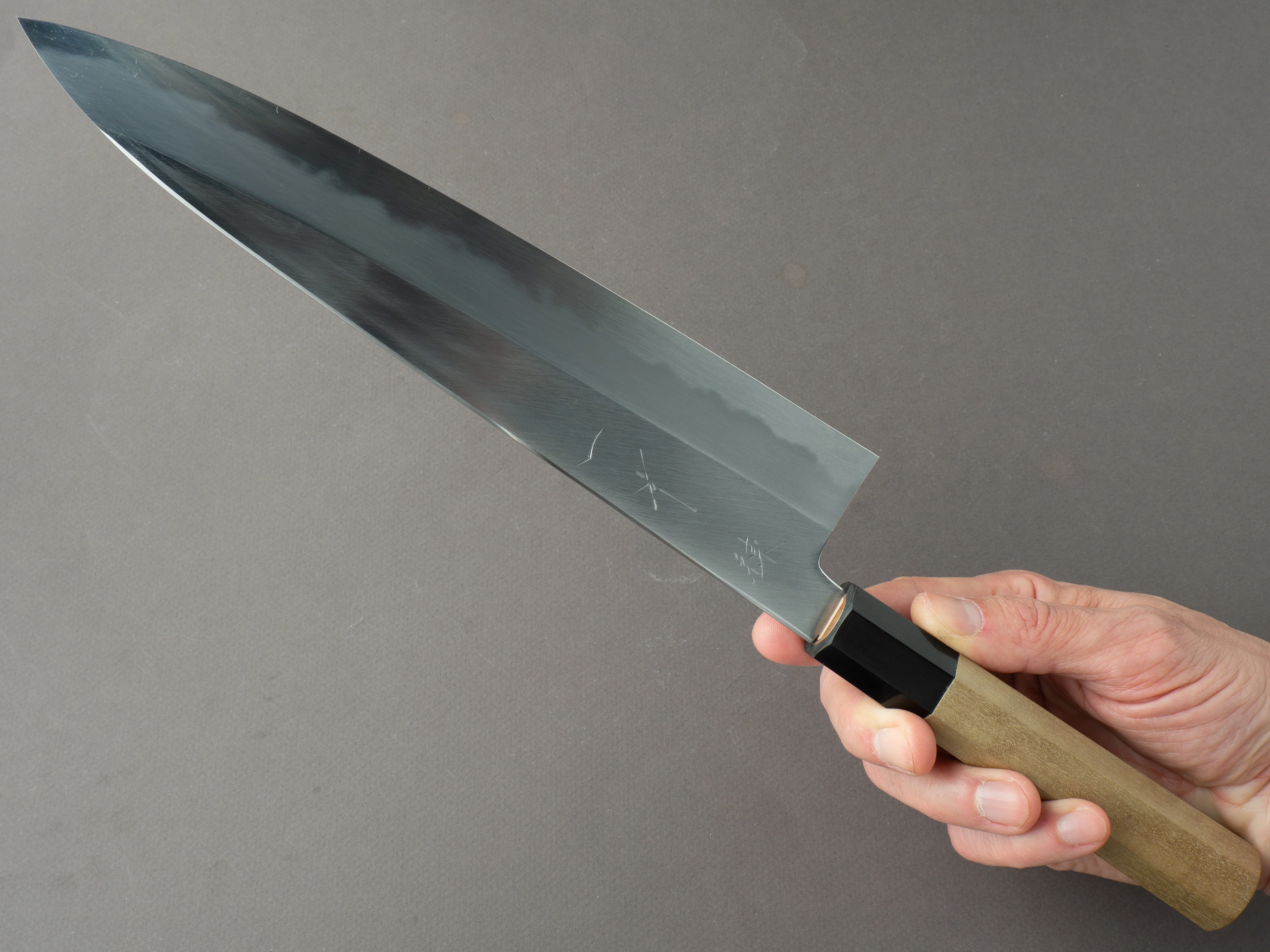 Hitohira - Tanaka x Ren - White #2 - 240mm Gyuto - Magnolia Handle - Image 7