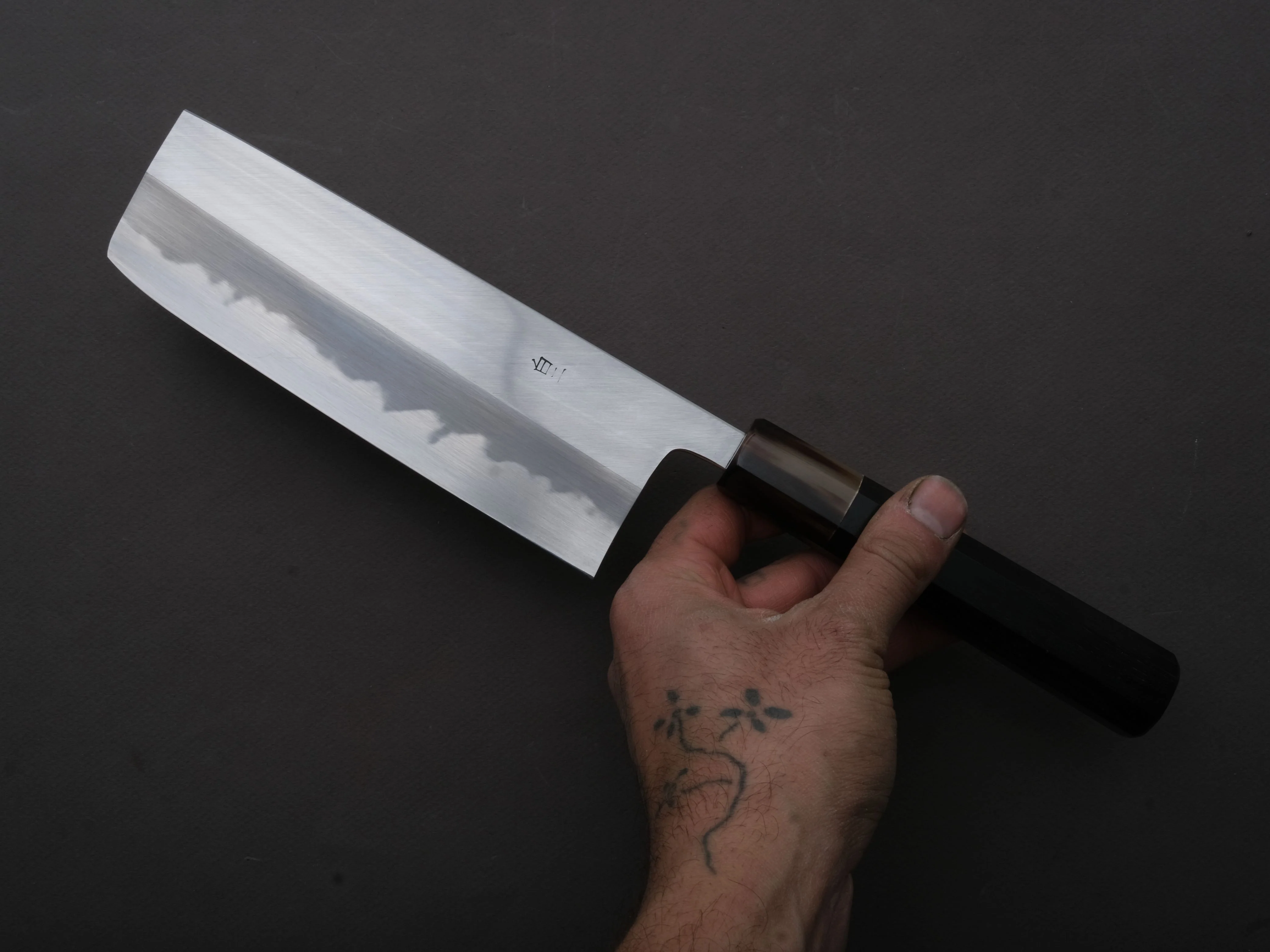 Hitohira - Tanaka x Ren - White #2 - Nakiri - 180mm - Ebony Handle - Image 3