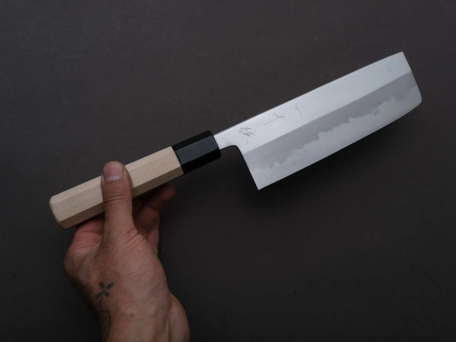 Hitohira - Tanaka x Ren - White #2 - Nakiri - 180mm - Magnolia Wood Handle - Image 3