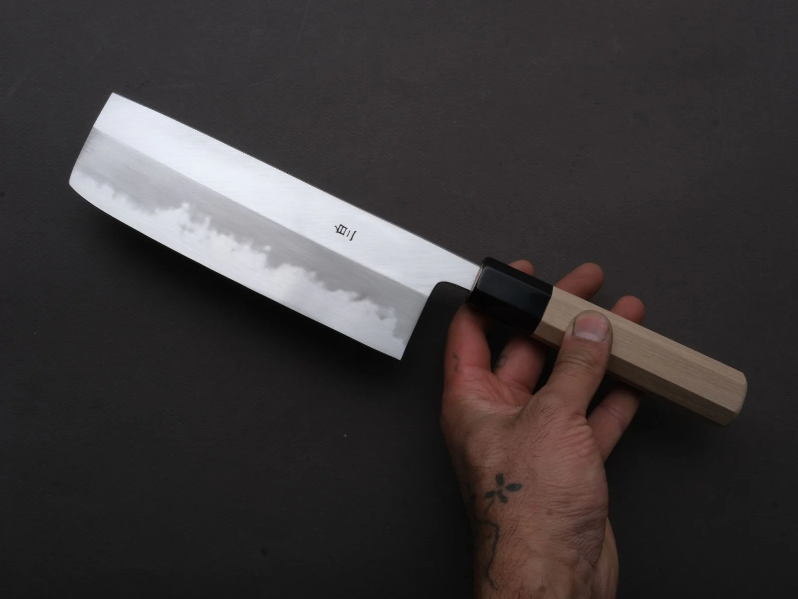 Hitohira - Tanaka x Ren - White #2 - Nakiri - 180mm - Magnolia Wood Handle - Image 4