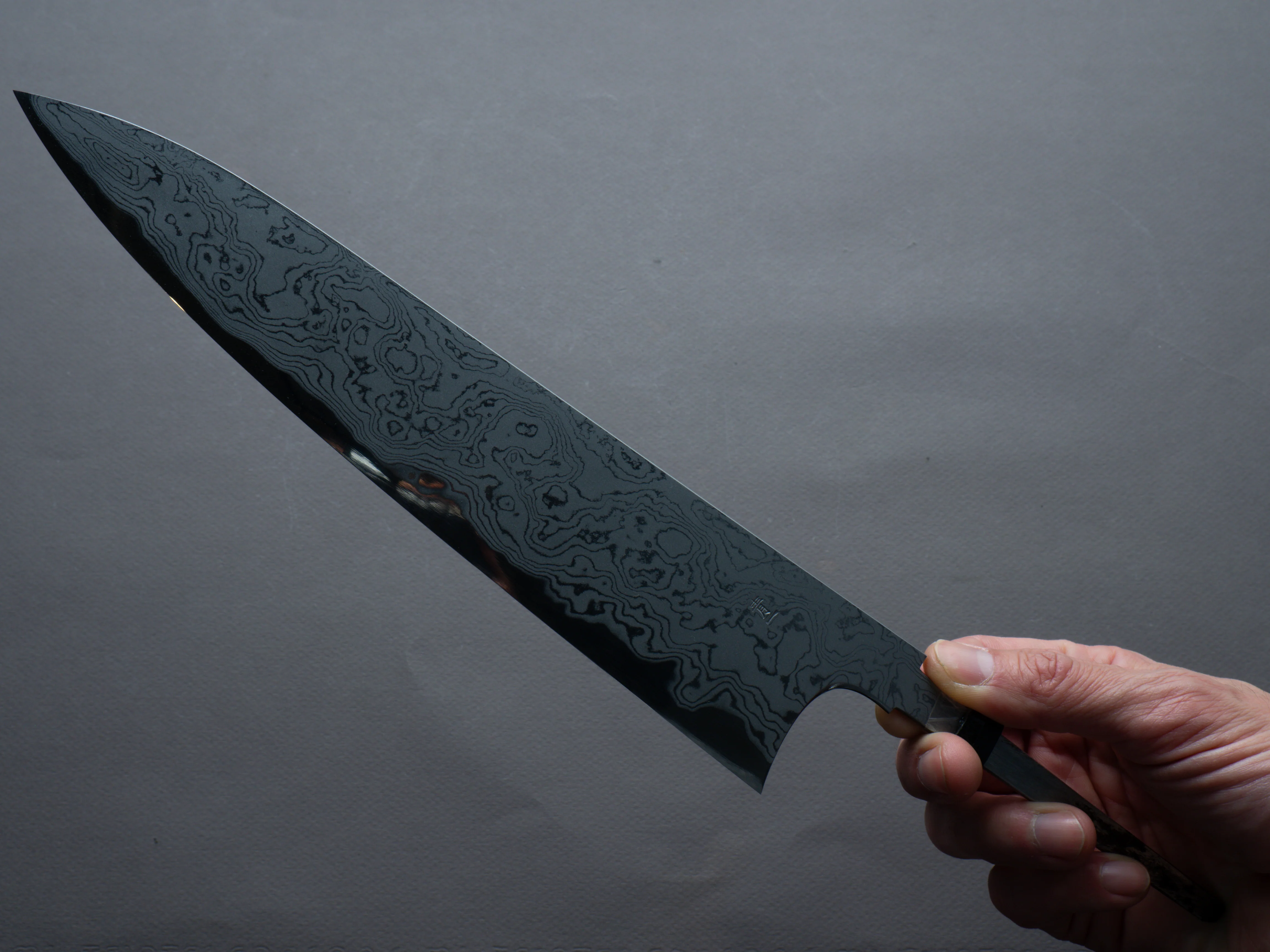 Hitohira - Tanaka x Yohei - Blue #1 Damascus - 270mm Gyuto - No Handle - Image 5