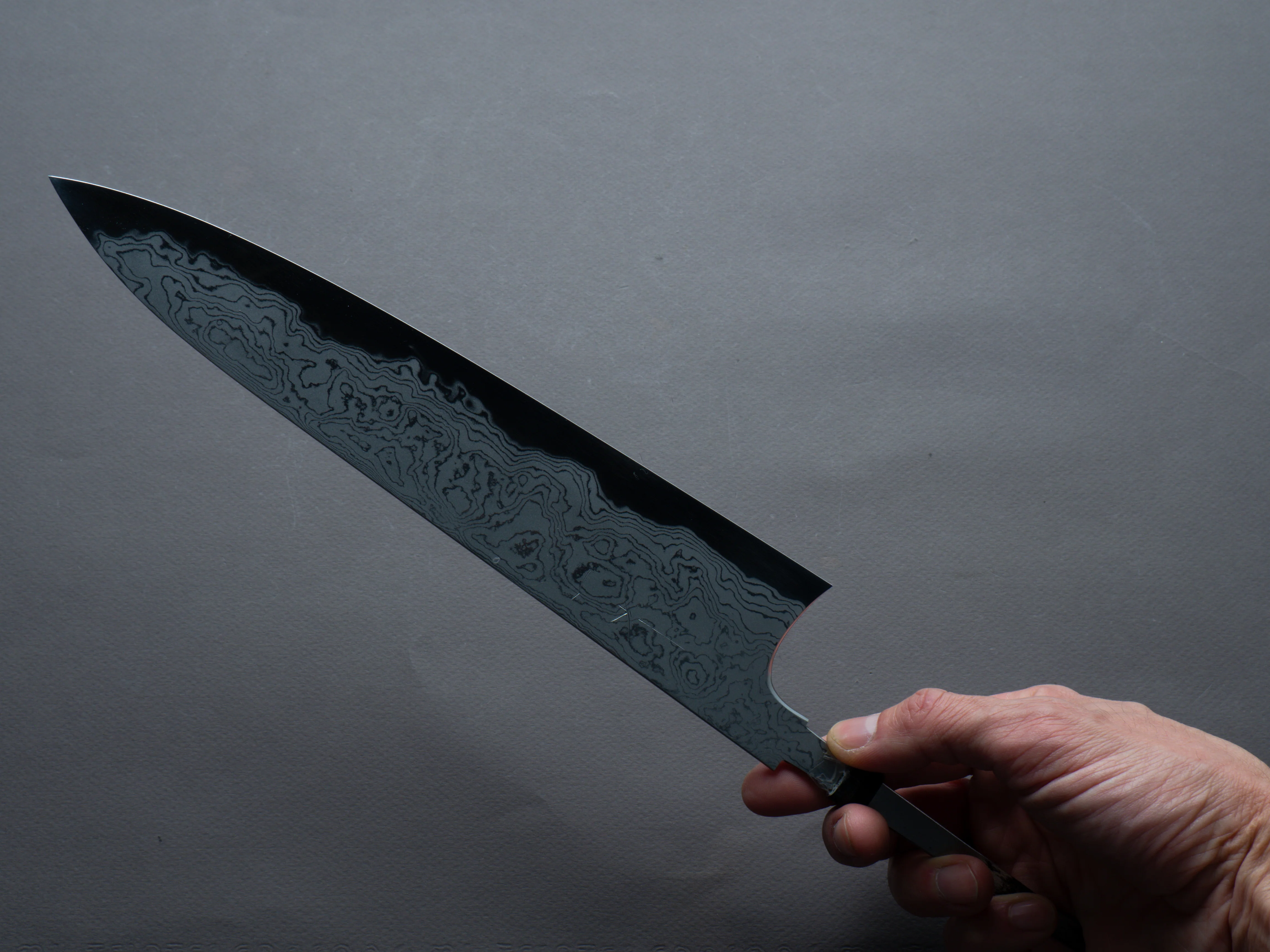 Hitohira - Tanaka x Yohei - Blue #1 Damascus - 270mm Gyuto - No Handle - Image 6