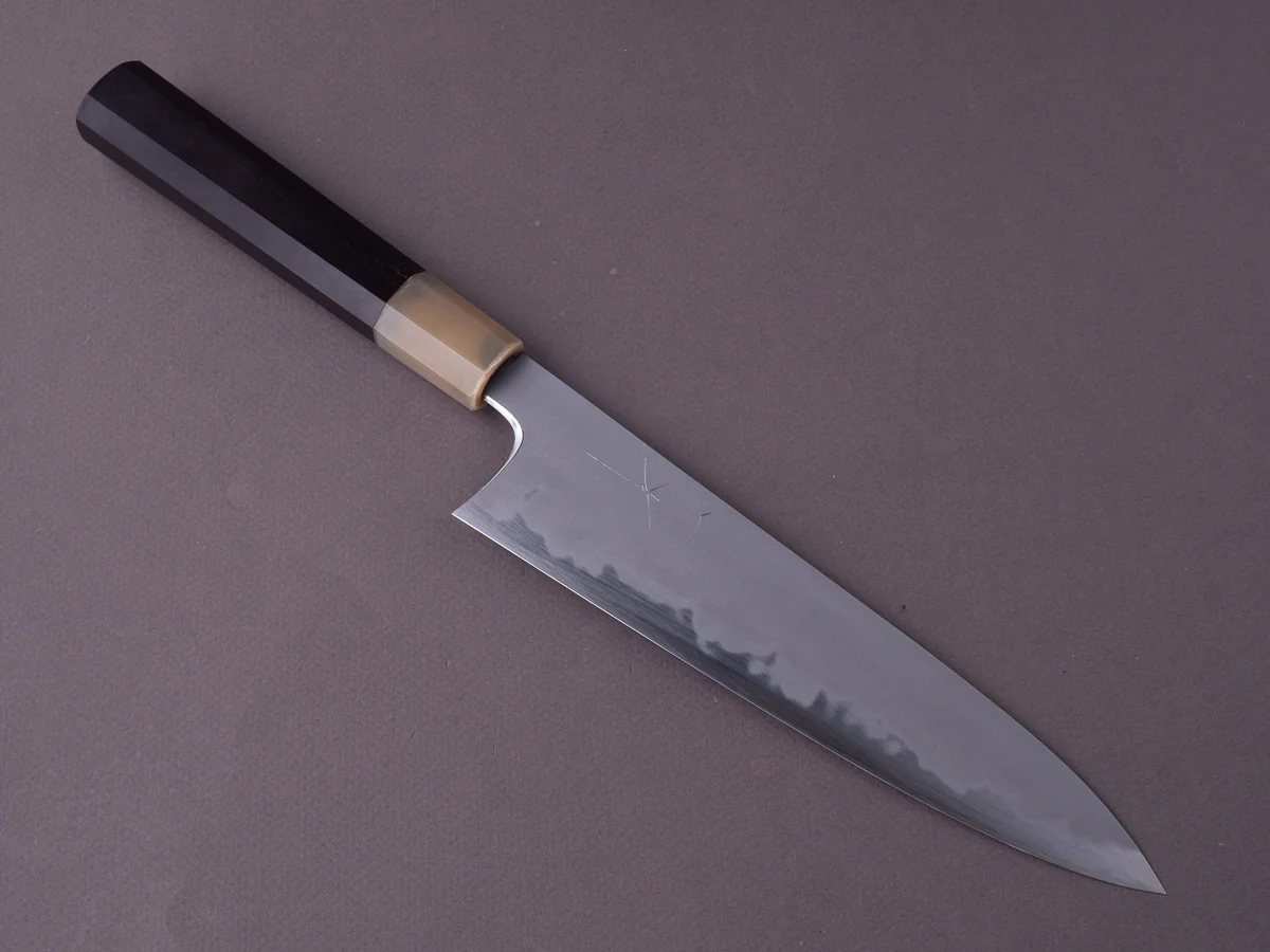 Hitohira - Tanaka x Yohei -  Blue #1 - Kasumi - 210mm Gyuto -  Ebony Handle