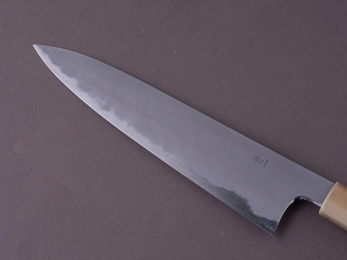 Hitohira - Tanaka x Yohei -  Blue #1 - Kasumi - 210mm Gyuto -  Ebony Handle - Image 4