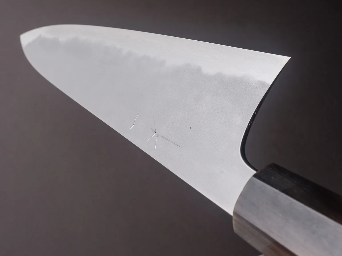 Hitohira - Tanaka x Yohei - Blue #1 Kasumi - 240mm Gyuto - Ebony Handle - Image 10