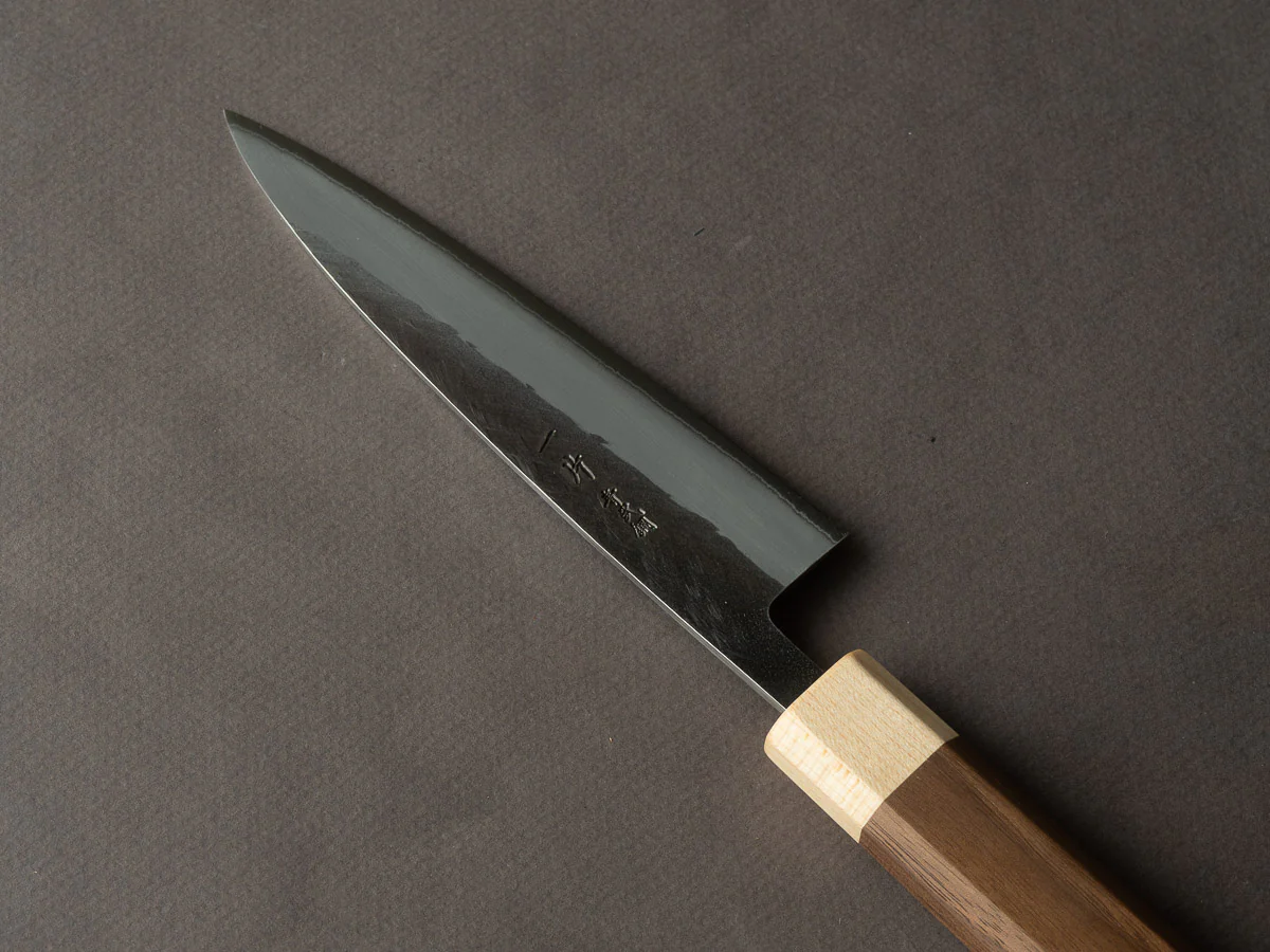 Hitohira - TD - Blue #2 - Stainless Clad - Kurouchi - Petty - 135mm - Walnut Handle - Image 2