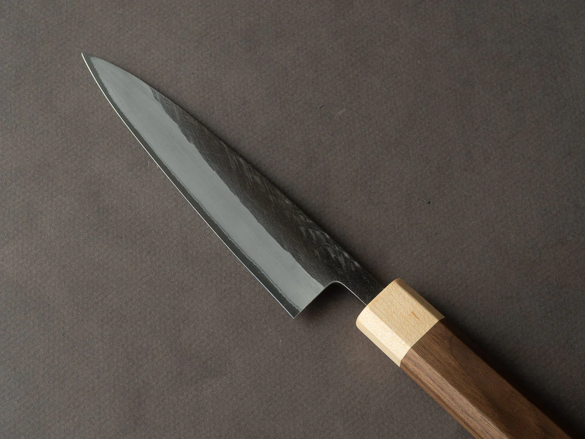 Hitohira - TD - Blue #2 - Stainless Clad - Kurouchi - Petty - 135mm - Walnut Handle - Image 3